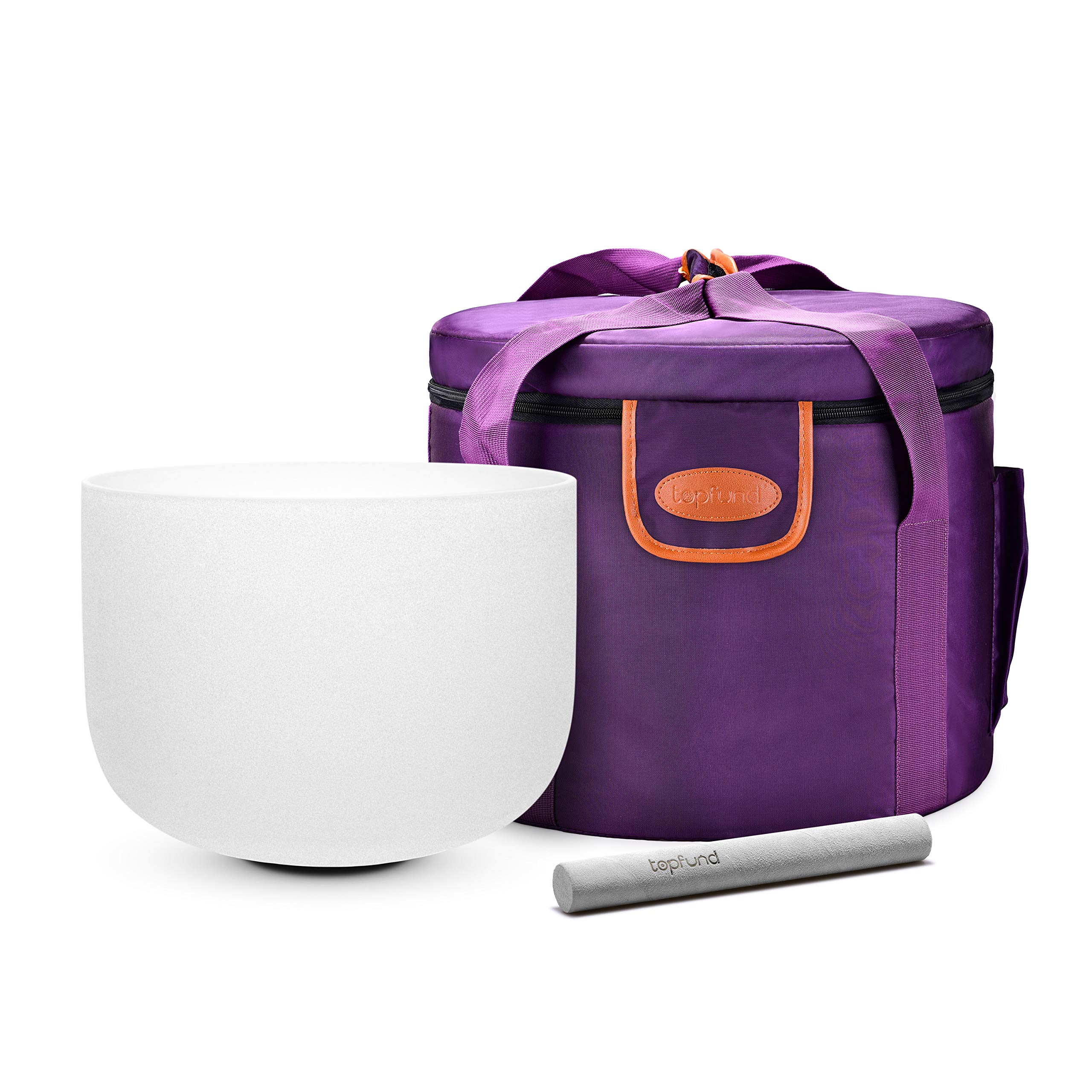 TOPFUND 12 Inch Third Eye Chakra Crystal Singing Bowl Set with Heavy Duty Carrying Case & Suede Mallet - Perfect for Meditation, Sound Healing, Yoga, and Chakra Balancing
