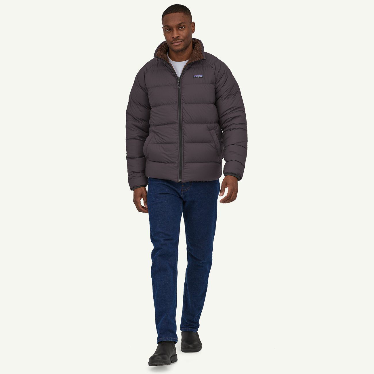 Men's Reversible Silent Down Fleece Jacket - Lightweight Warm Winter Coat for Outdoor Activities, Hiking & Travel | Water-Resistant & Windproof
