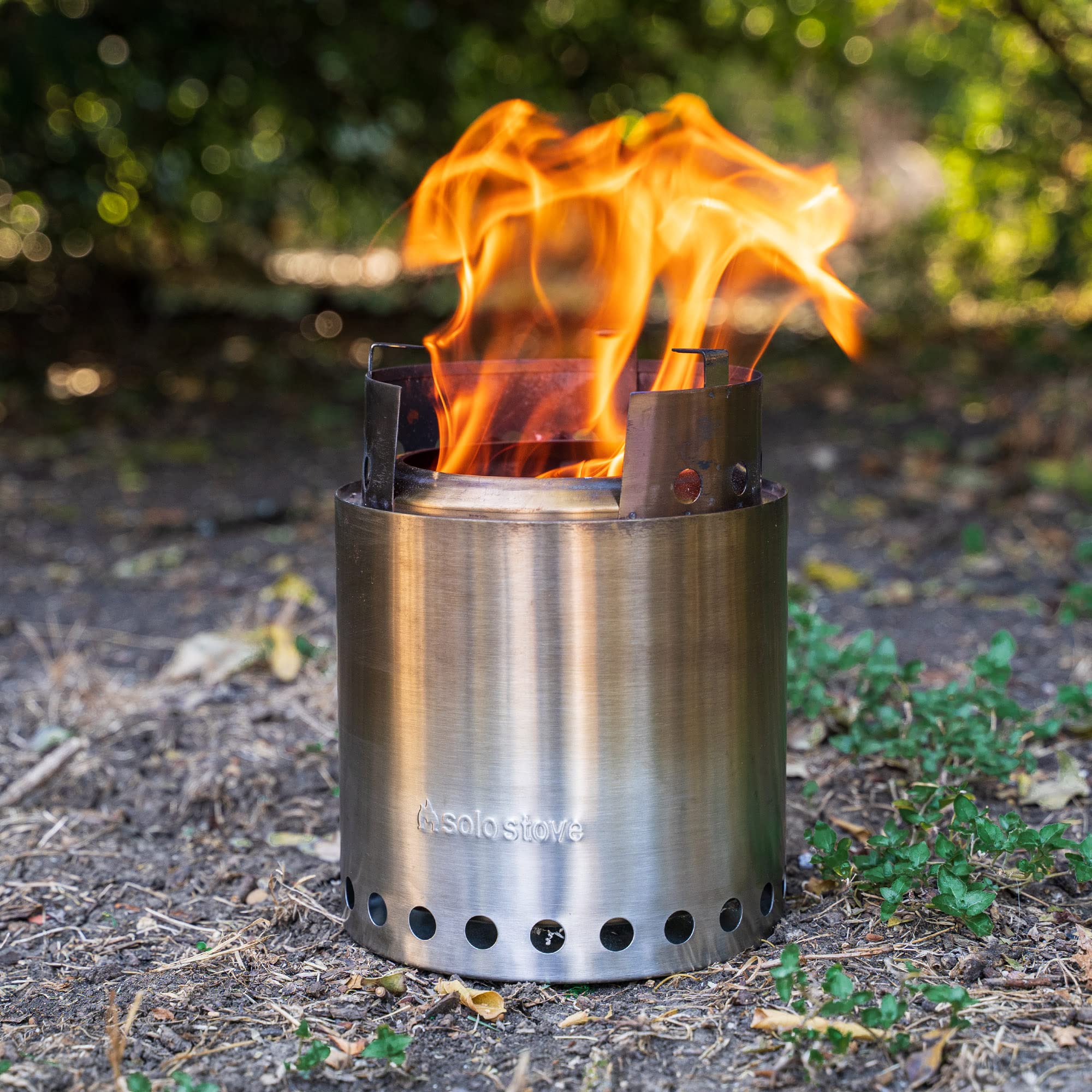 Solo Stove Campfire Portable Wood Burning Stove - Compact Stainless Steel Camping Stove for Backpacking, Hiking & Outdoor Cooking - No Batteries or Fuel Needed - Perfect for Campfires, Picnics & Emergency Preparedness
