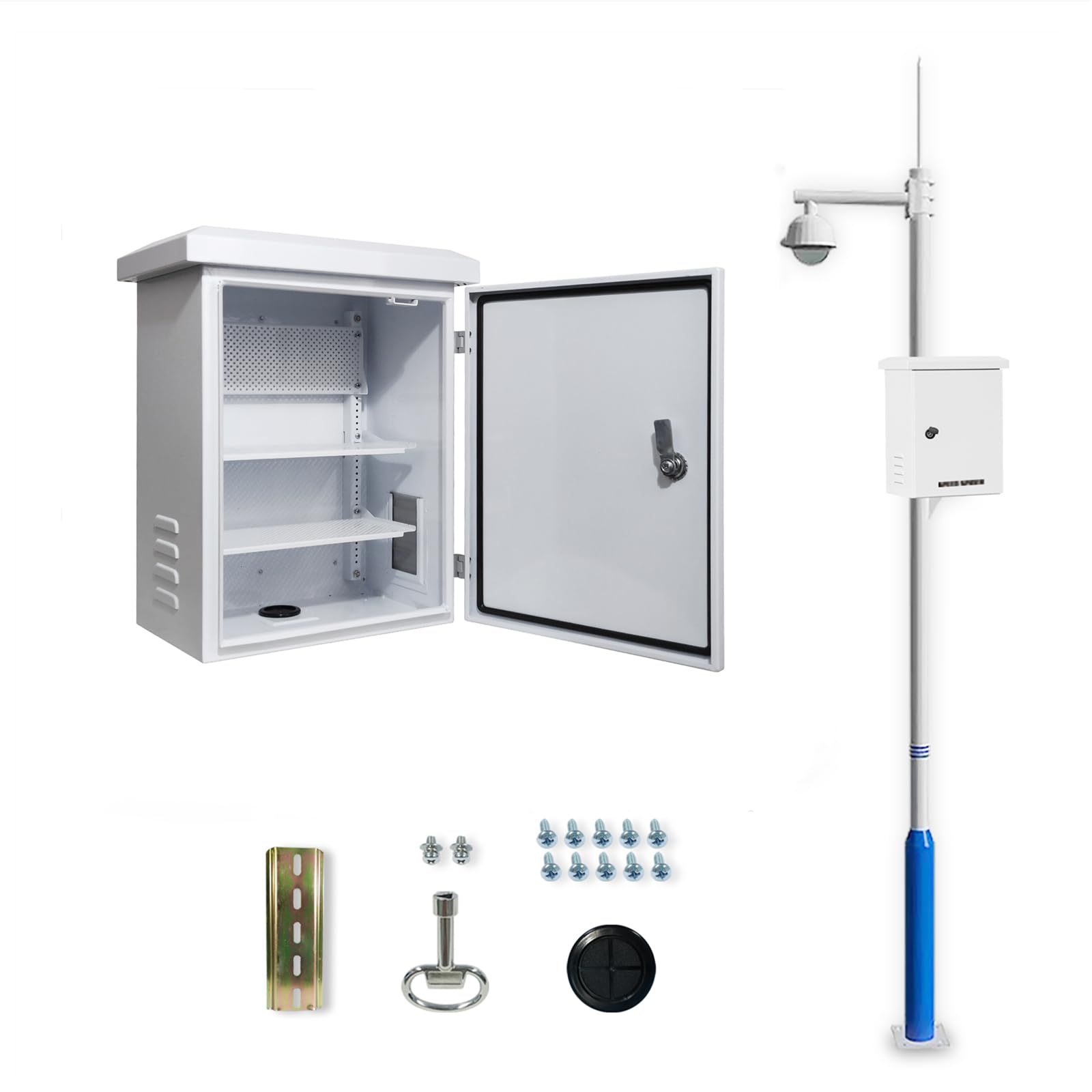 Heavy Duty Steel Electrical Enclosure Box 15.7x19.7x7.9 Inch (40x50x20cm) - IP66 Waterproof, NEMA 4X Rated Outdoor Junction Box with Removable Mounting Plate & Cooling Fan - Perfect for Outdoor Wiring, Solar Panel Installations, and Industrial Equipment Protection