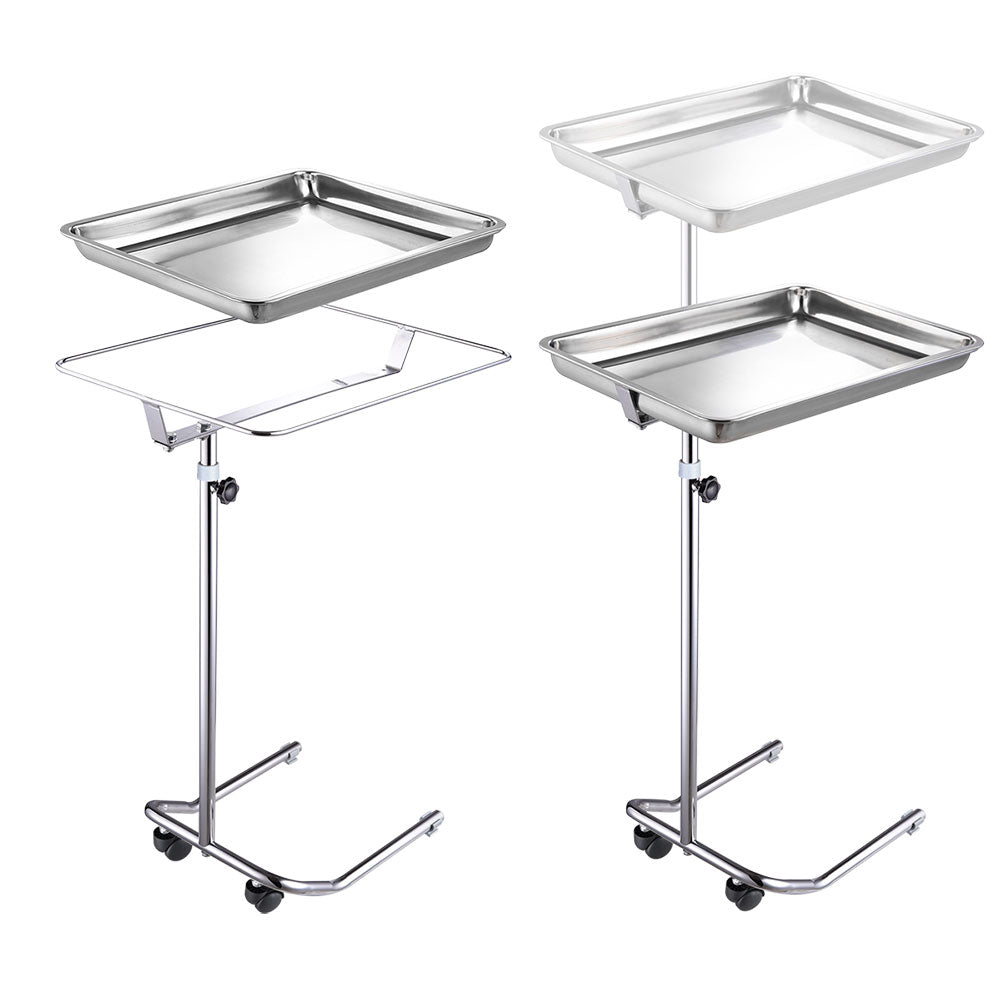 TheLAShop Mayo Instrument Stand with Removable Tray - Single Post Surgical Stand for Medical & Dental Clinics, Hospitals, and Operating Rooms