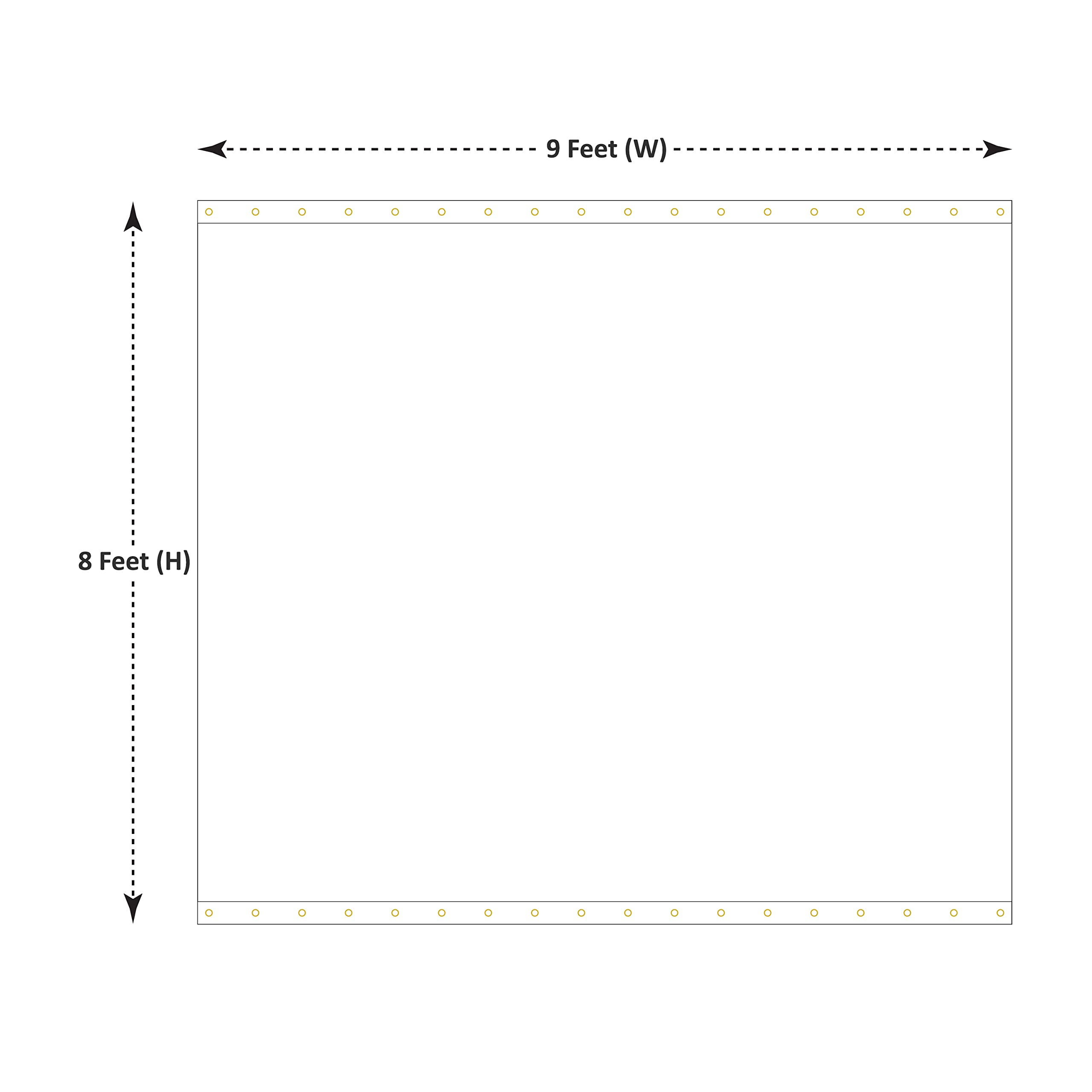 Heavy Duty 12 Oz Outdoor Vinyl Blackout Curtains for Patio, Pergola, Porch & Gazebo - Weather Resistant, Rustproof Grommets (8' H x 9' W, Black) - Perfect for Dining Room Windows, Sun Protection & Outdoor Privacy