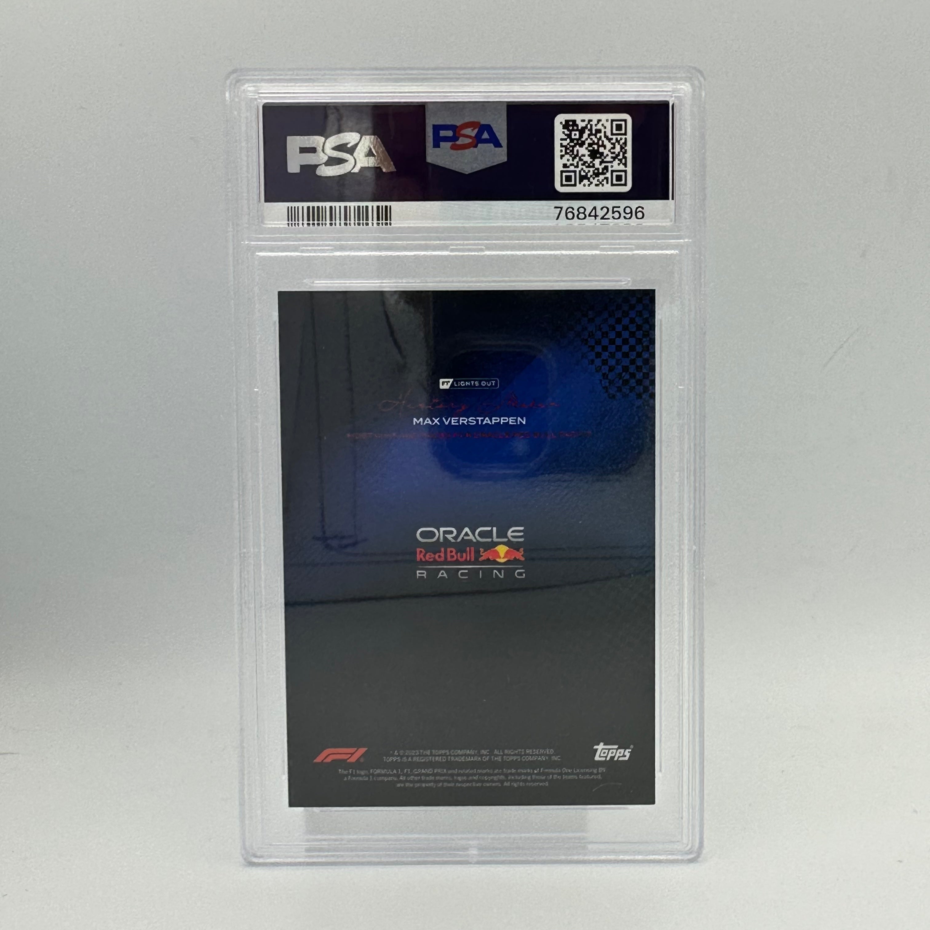 PSA 8 Graded 16/25 Max Verstappen History Maker Trading Card - Most F1 Wins & Races Record - Blue Parallel - Perfect for F1 Collectors and Racing Fans Display