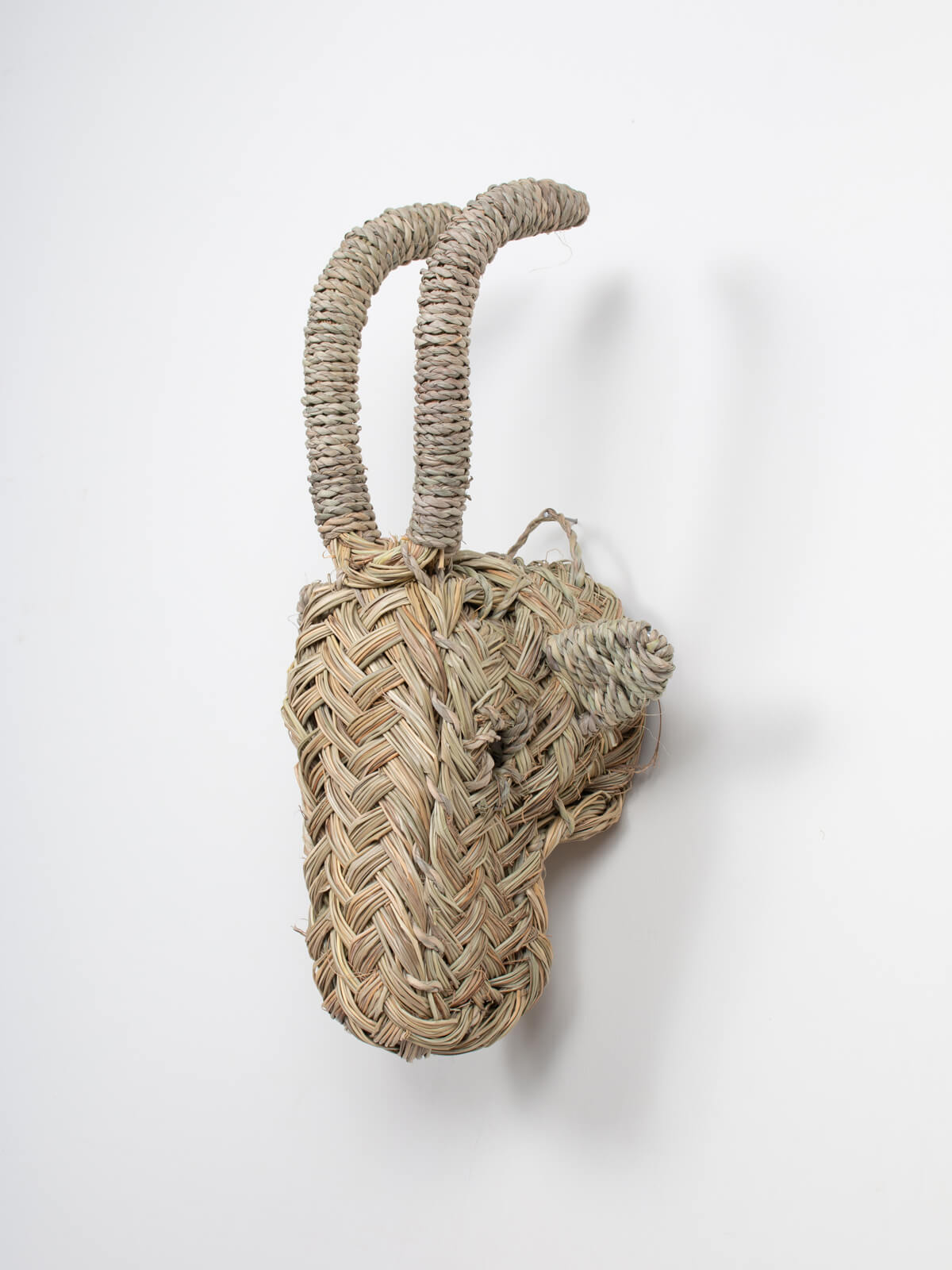 Mini Woven Animal Head Goat - Handmade Decorative Wall Hanging for Boho Home Decor, Nursery, Kids Room & Farmhouse Style Interiors