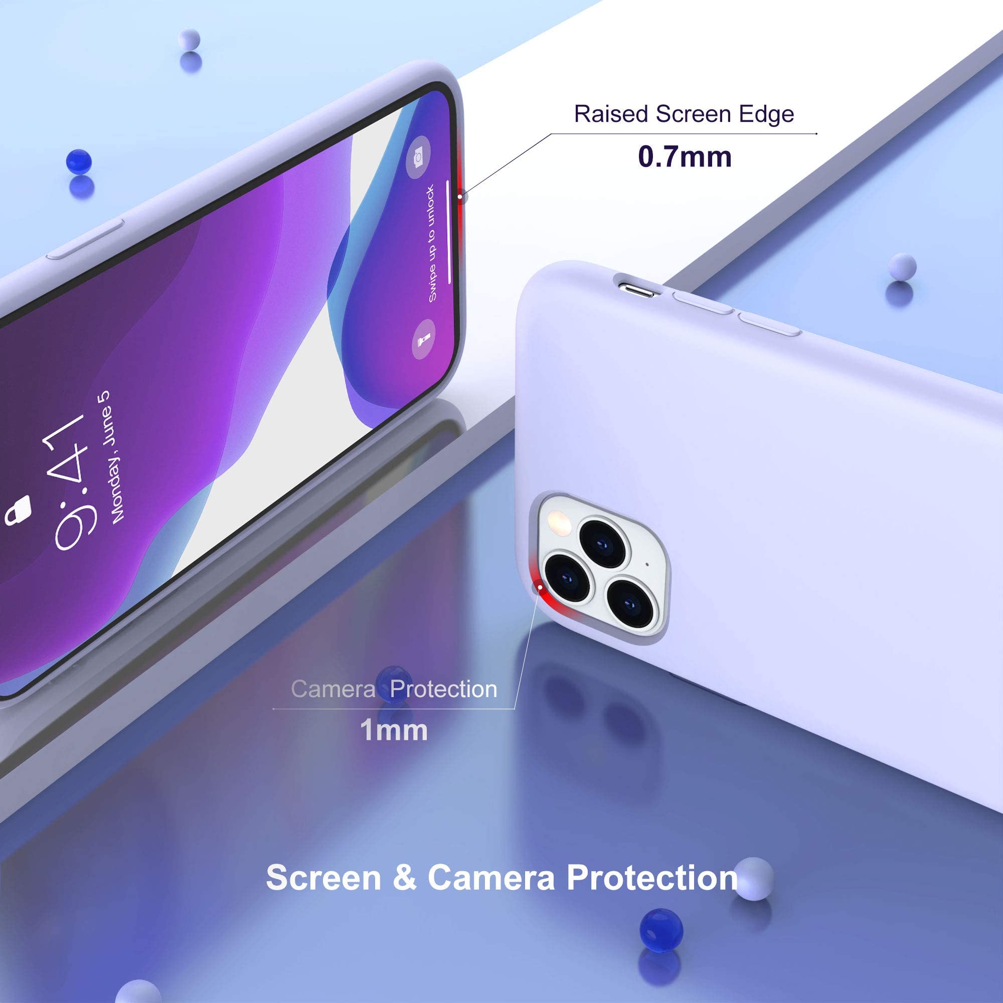 ULAK Liquid Silicone Shockproof Case for iPhone 11 Pro Max (6.5 Inch) - 3 Layer Hybrid Drop Protection, Soft Rubber Phone Cover - Purple | Perfect for Outdoor Activities, Gym & Daily Use