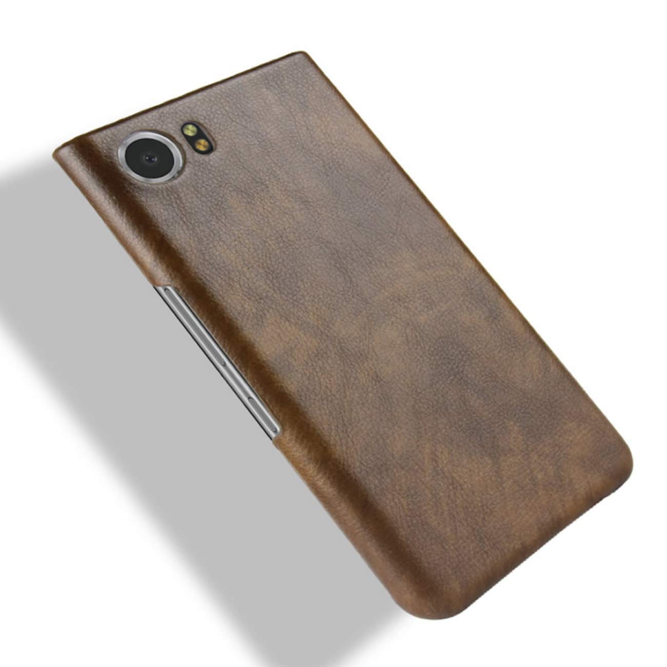 BlackBerry KEYone Case - Retro PU Leather Ultra Slim Shockproof Protective Cover with Back Bumper | Perfect for Business Professionals & Travel (Brown)