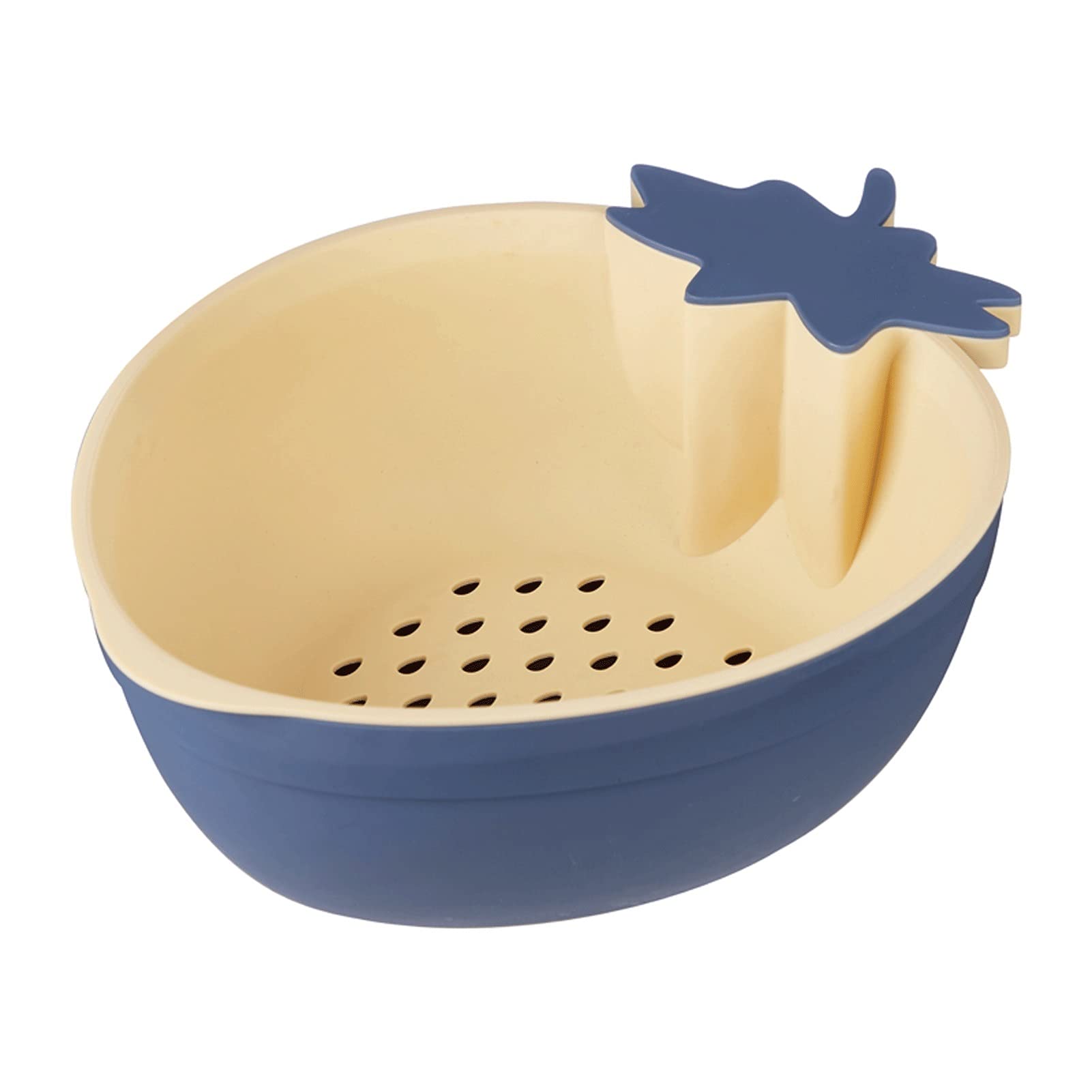 Double Layer Resin Vegetable Fruit Basket - Cute Draining Colander for Kitchen, Food Strainer & Filter for Washing Fruits, Vegetables, Salad Greens - Perfect for Home Cooking, Meal Prep & Healthy Eating