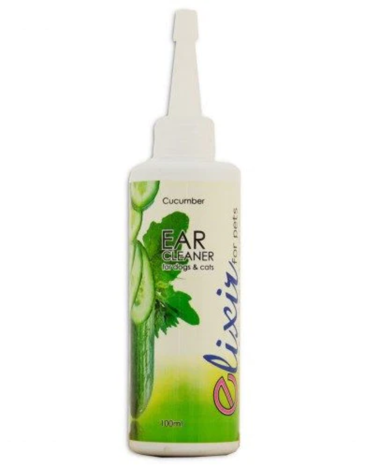 Elixir Ear Cleaner for Dogs & Cats - Cucumber Scented 100ml - Gentle Pet Ear Cleaning Solution for Itchy Ears & Wax Removal