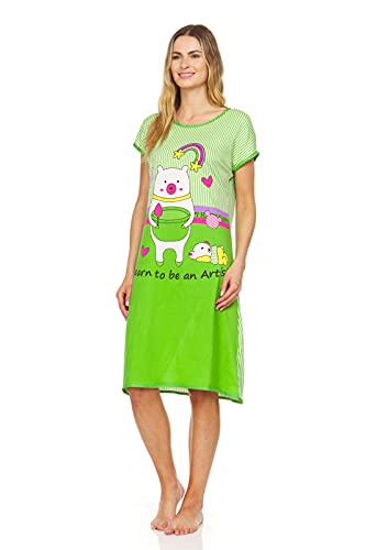 Lati Fashion 25008 Women's Short Sleeve Nightgown - Soft & Comfortable Sleepwear for Women, Perfect for Summer Nights & Lounge Wear at Home