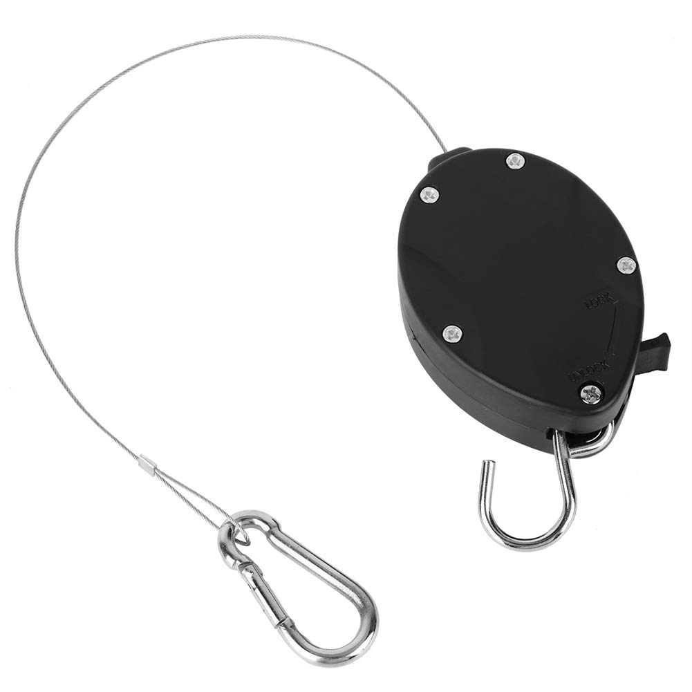 2Pcs Heavy Duty Retractable Hanging Basket Pulley - Adjustable Plant Hanger with Telescopic Hook for Flower Pots, Bird Feeders & Home Decor - Perfect for Balcony, Garden & Indoor Plant Display
