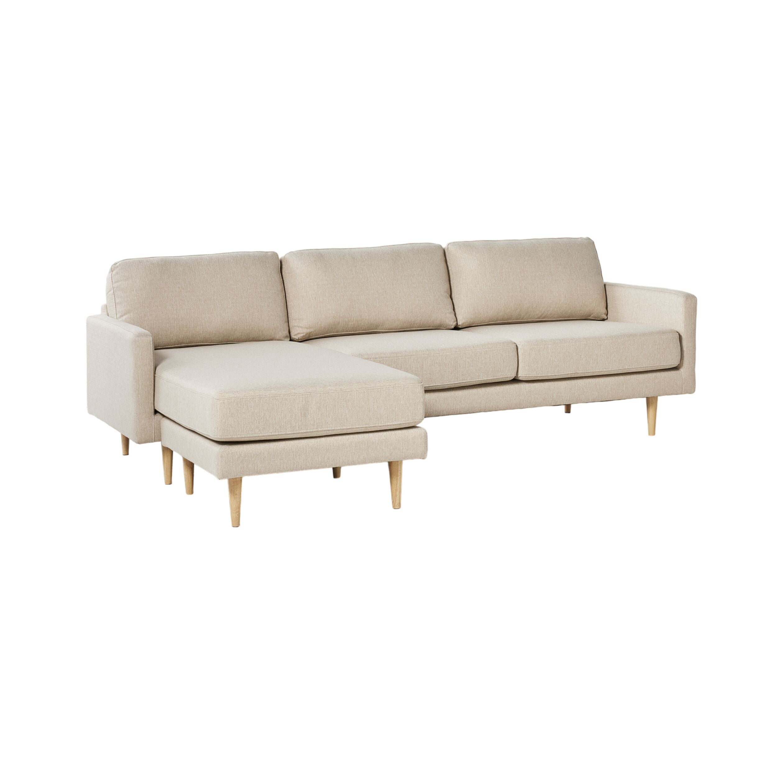 Boden 3-Seater Sofa with Reversible Chaise in Amalfi Parchment - Modern Living Room Furniture for Small Spaces & Apartments