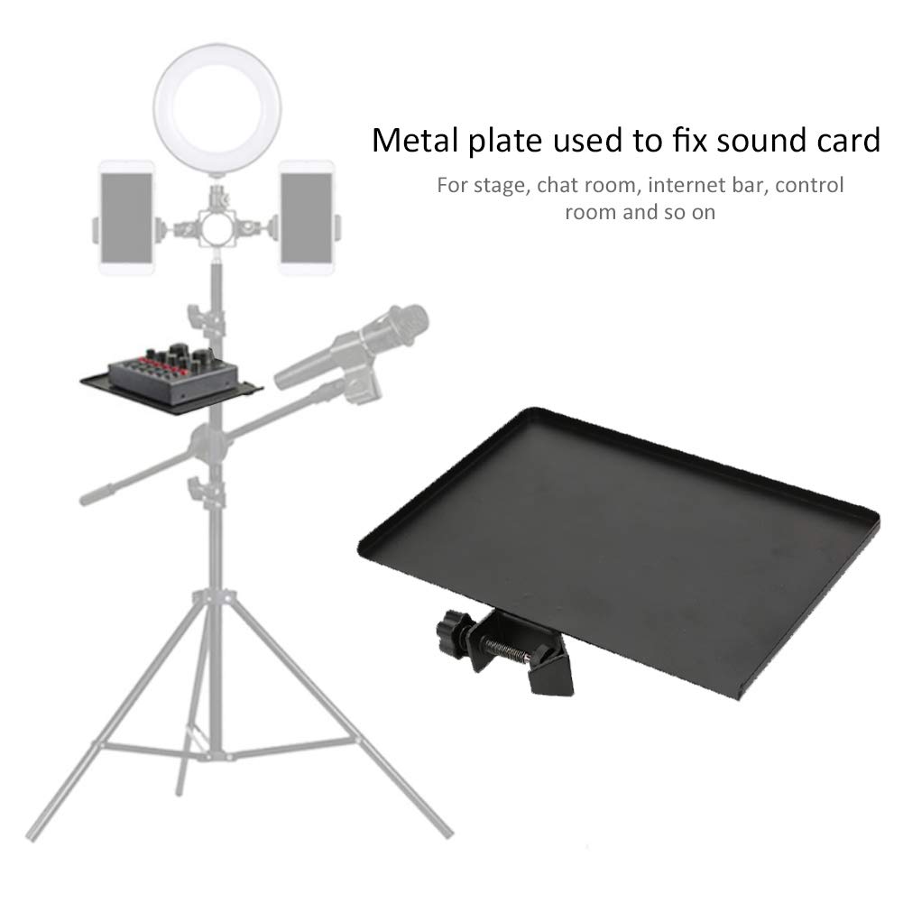 Premium Alloy Black Metal Sound Card Tray - Multi-Functional Audio Interface Organizer for Live Streaming, Stage Control Rooms & Studio Broadcasting (Durable & Stylish)