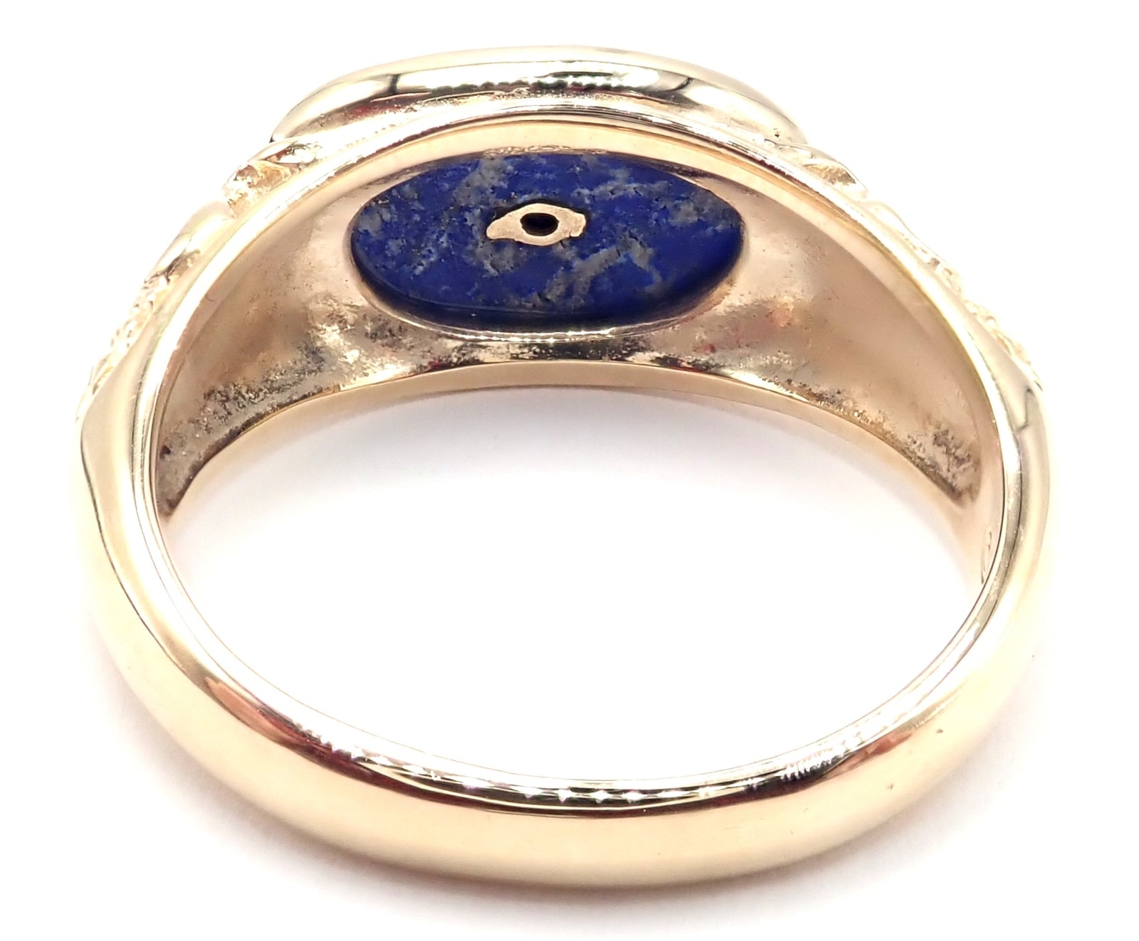 Authentic Franklin Mint Faberge Imperial Eagle 14k Yellow Gold Lapis Ring - Luxury Vintage Jewelry for Collectors & Special Occasions