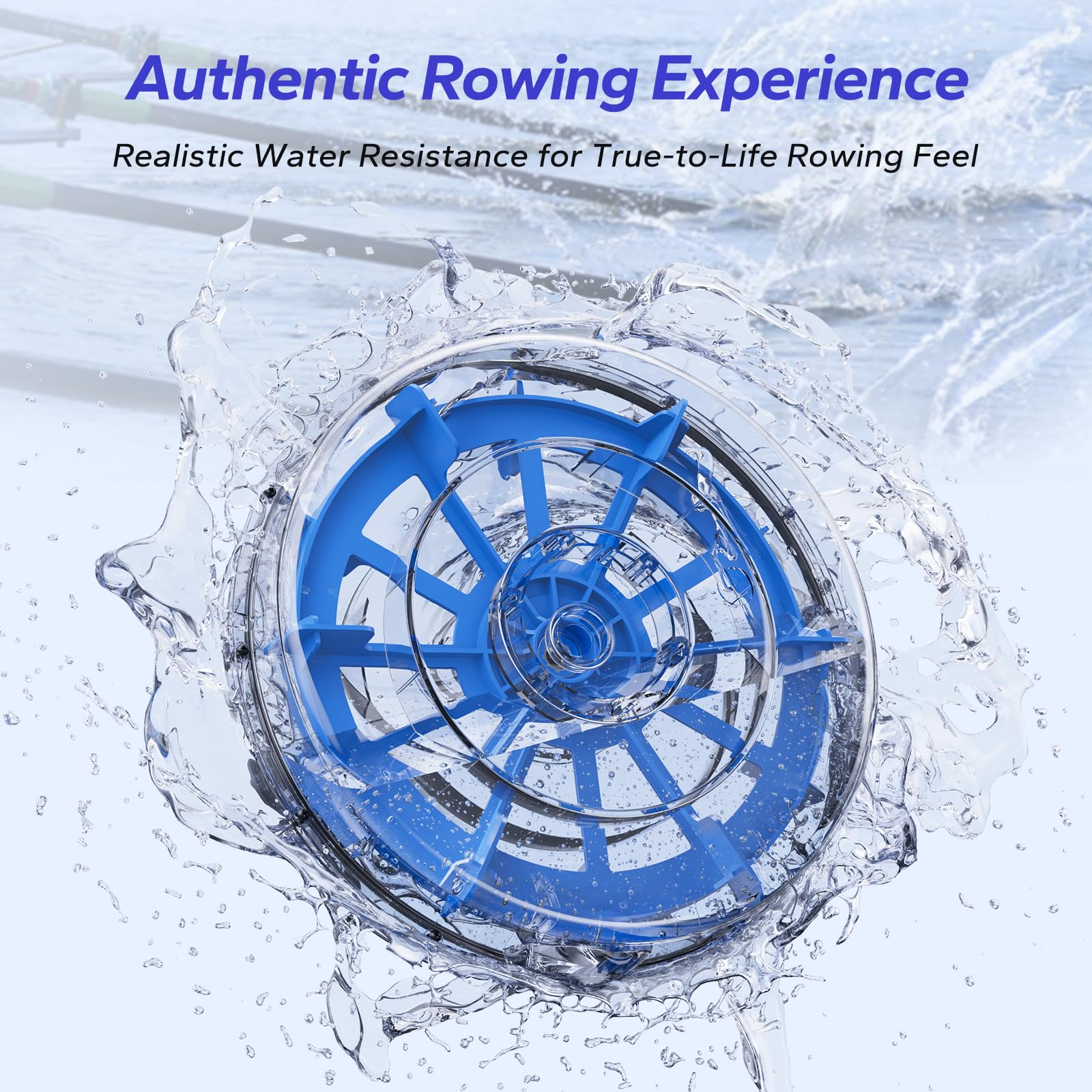 MERACH Foldable Water Rowing Machine for Home - 400LBS Weight Capacity with LCD Monitor & Comfortable Seat - Free MERACH App for Immersive Rowing Experience - Perfect for Home Gym, Cardio Workouts & Full-Body Exercise