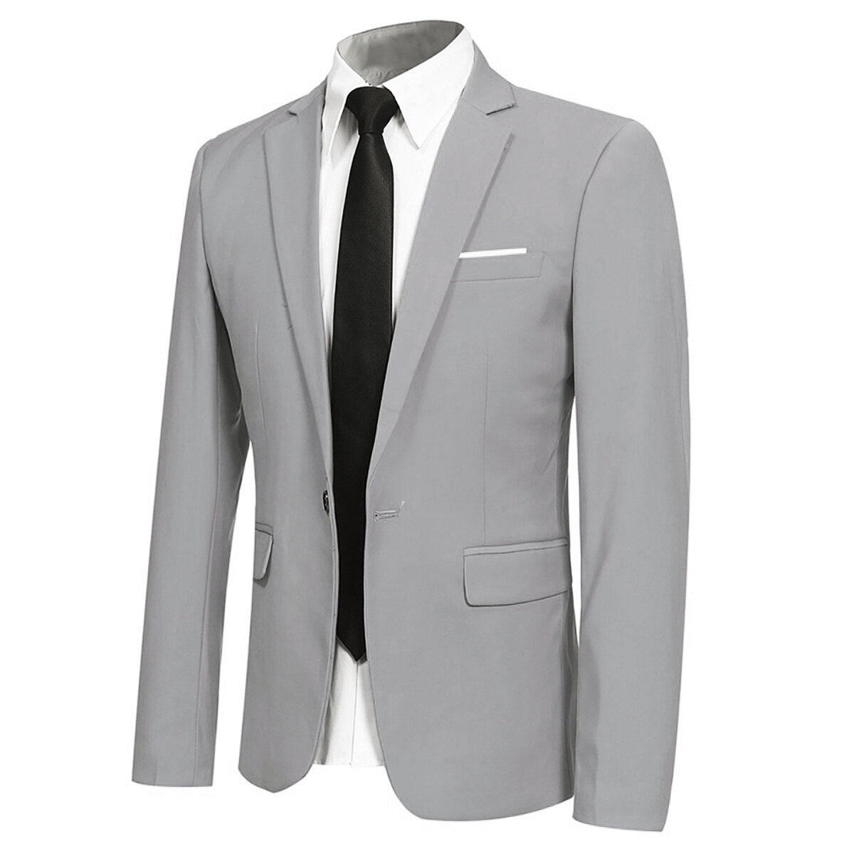 Light Grey Stylish One Button Casual Blazer for Women - Perfect for Office, Business Meetings & Smart Casual Outfits
