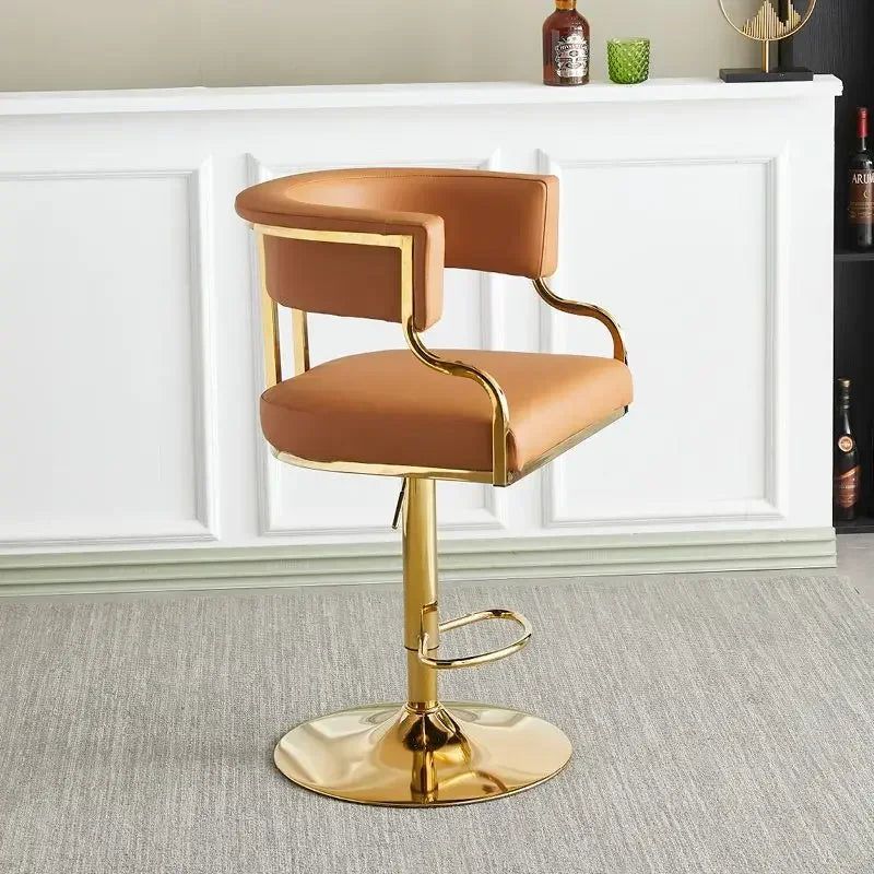 Swivel Leather Bar Stools - Height Adjustable Kitchen Counter Stools for Dining Room, Bar & Home Decor