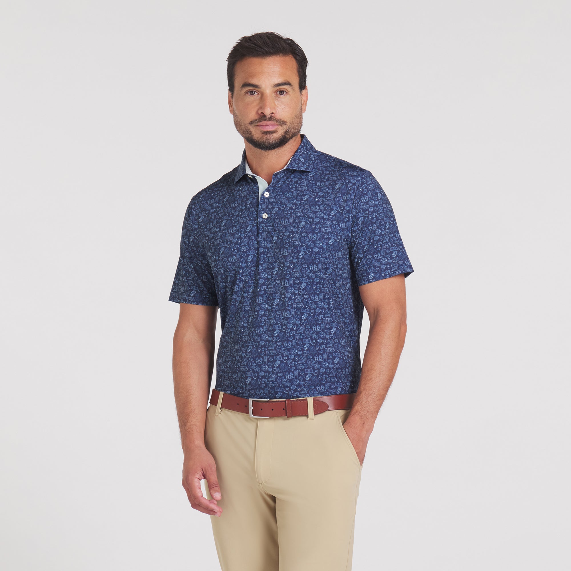 MATTR Peach Stand Golf Polo Shirt for Men - Breathable, Moisture-Wicking Performance Golf Shirt - Perfect for Golf, Casual Wear & Outdoor Activities