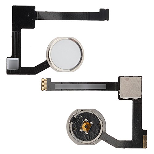 Original iPad Air 2 Home Button Key with Flex Cable Assembly - Silver Replacement Part for A1566 & A1567 Models | Easy DIY Repair Solution for Cracked or Non-Functional Home Buttons