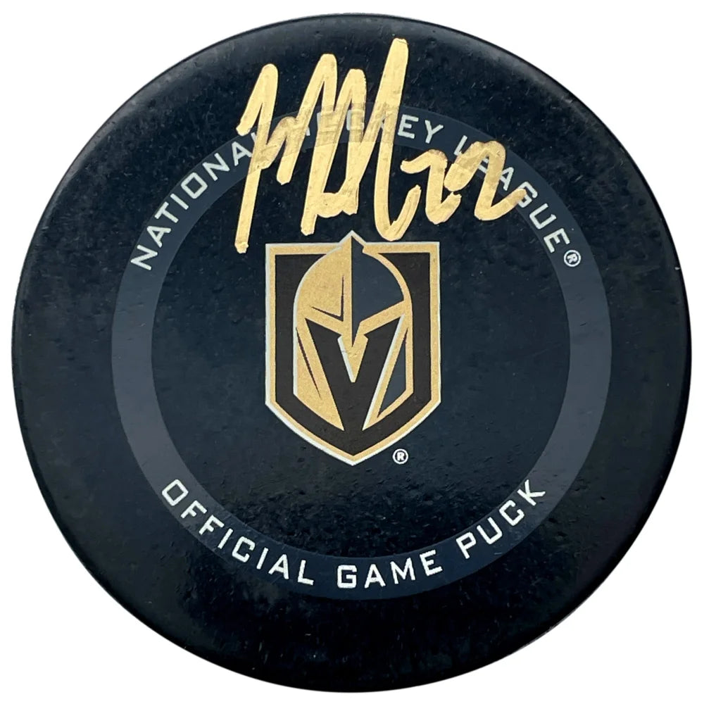 Michael Amadio Autographed Vegas Golden Knights Official NHL Hockey Puck - Signed VGK Collectible for Fans, Memorabilia Display, and Sports Gifts