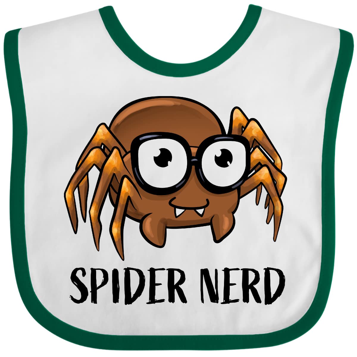 Inktastic Spider Nerd - Adorable Glasses-Wearing Spider Baby Bib for Science Lovers & Nerdy Parents | Perfect for Infants, Toddlers, and STEM-Themed Baby Showers