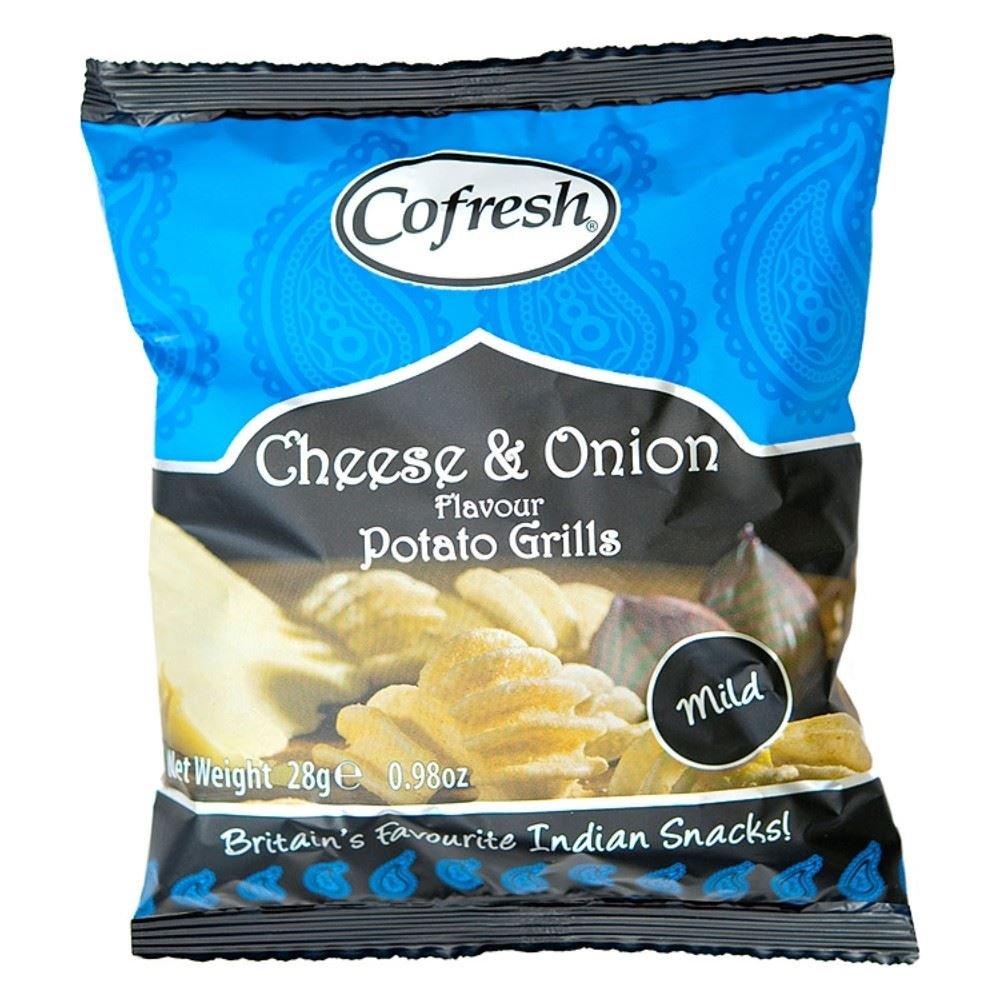 Cofresh Cheese & Onion Potato Snacks - 80g (Pack of 6) | Crunchy British Crisps for Parties, Picnics & Office Snacking