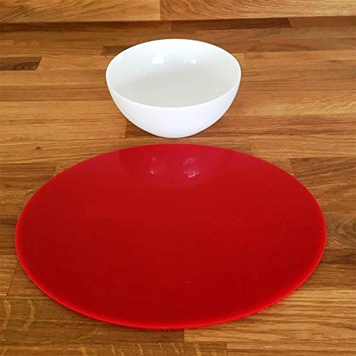 Premium Red Oval Placemats Set of 8 - Large Size Waterproof & Heat Resistant Dining Table Mats for Formal Dinner Parties & Everyday Use