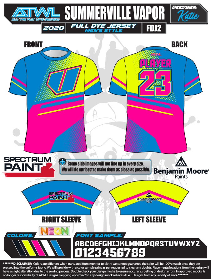 Summerville Vapor 2020 Full Dye Jerseys - Premium Sublimated Lacrosse Jerseys for Men & Women - Perfect for Tournaments, Practice & Team Uniforms