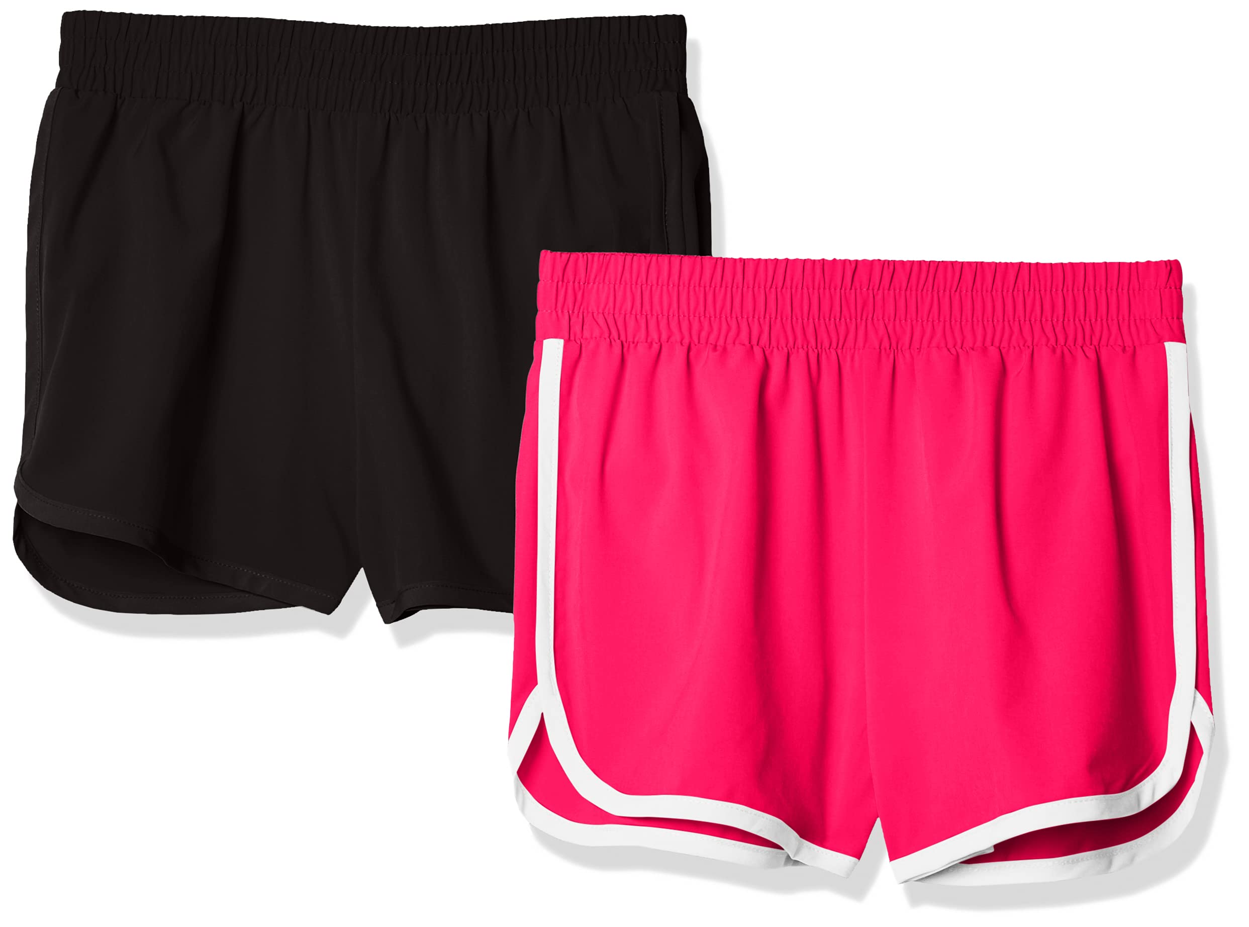 Amazon Essentials Girls' and Toddlers' Active Running Shorts - 2-Pack - Comfortable Athletic Shorts for Play, Sports & Everyday Wear