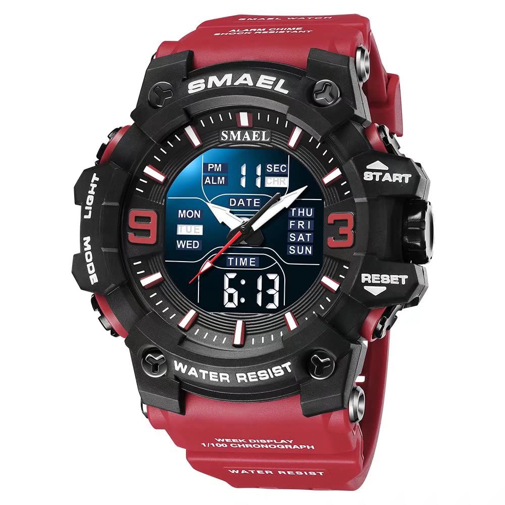 SMAEL Men's Military Tactical Watch - Digital Sports Watch with LED Display, Waterproof, Date & Alarm - Perfect for Outdoor, Hiking, Camping & Adventure Activities