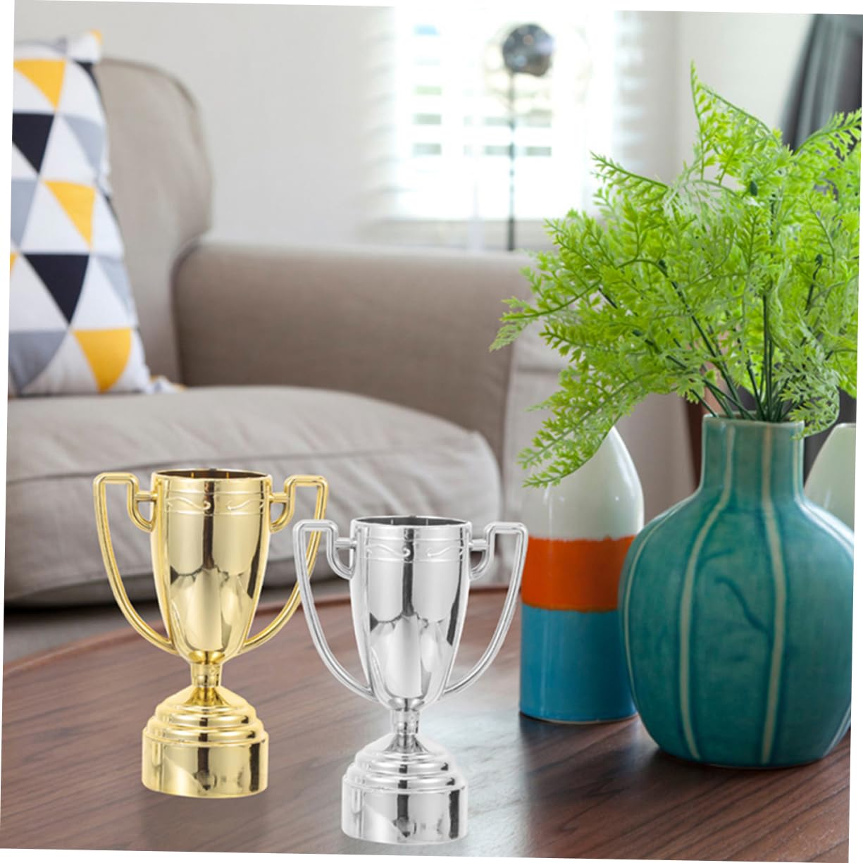 Realistic Plastic Trophy Award Cup for Winner - Competition, School & Kindergarten Prize - Perfect for Sports Events, Academic Achievements & Classroom Decor