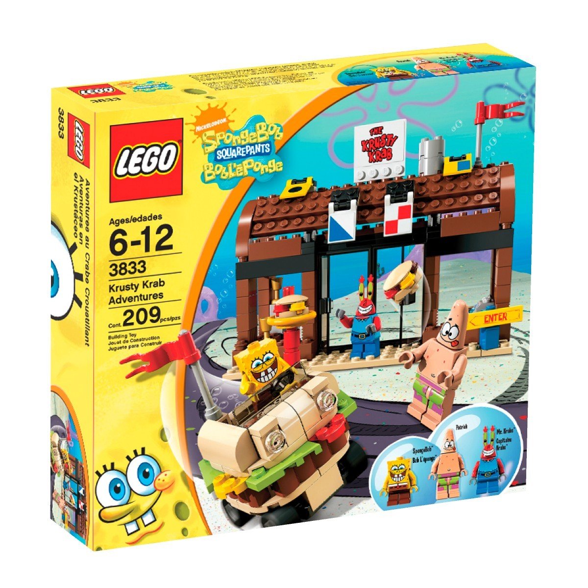 LEGO SpongeBob SquarePants Krusty Krab Adventures Building Toy Set - 500+ Pieces for Kids Ages 8+ | Collectible SpongeBob Playset for Creative Play & Display