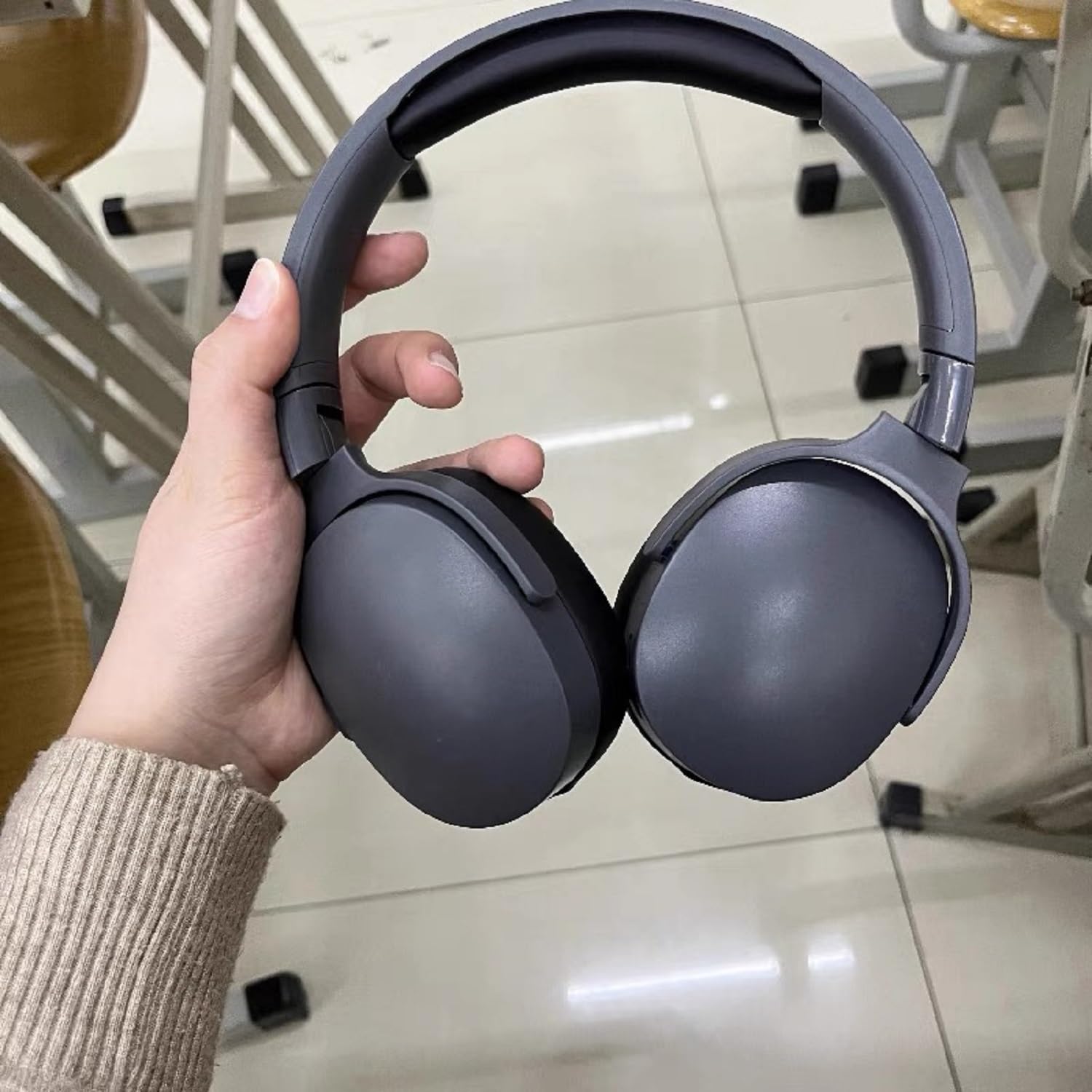 Premium Wireless Bluetooth Headphones with HiFi Sound, Foldable Design & Active Noise Cancelling - Adjustable Over-Ear Headset with Built-in Mic, Bluetooth 5.1 for Sports, Travel & Work (Black) - Perfect for Gym, Commuting & Home Office Use
