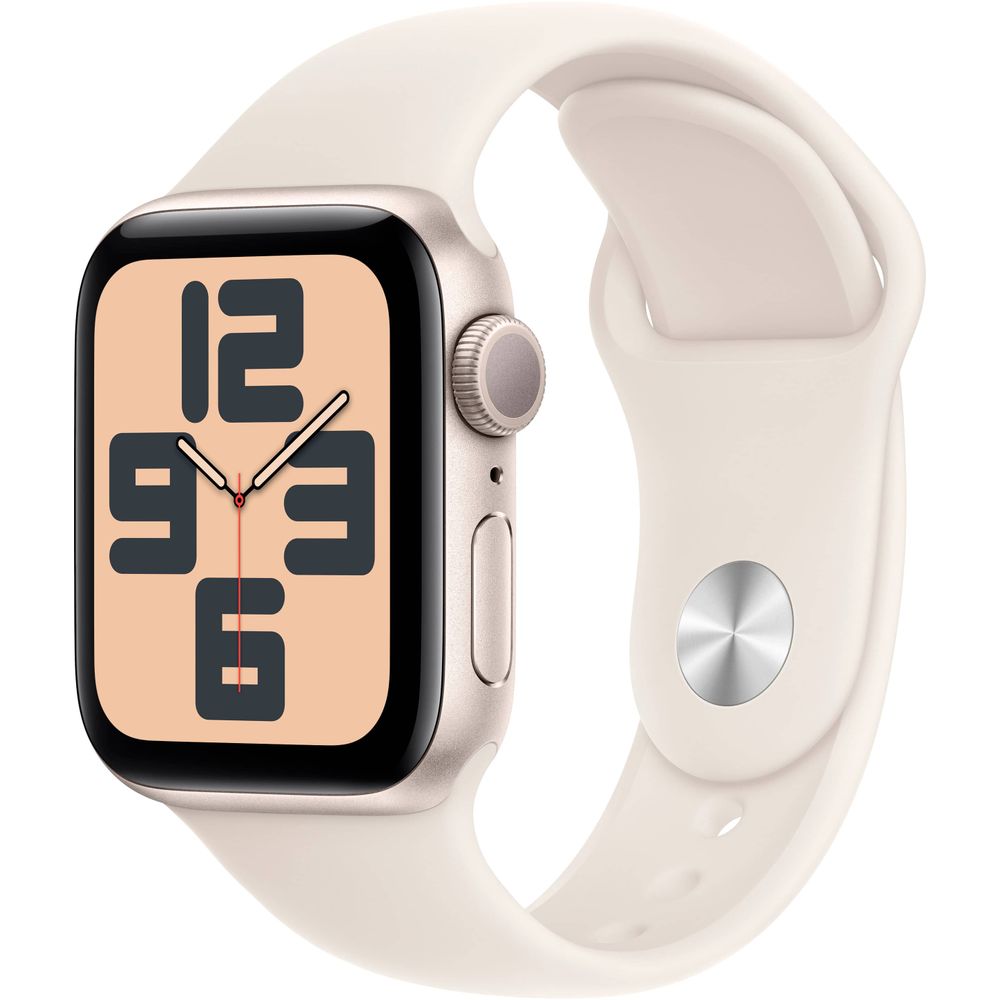 Apple Watch SE 2 (40mm) Starlight Aluminum Case with Starlight Sport Band - GPS Smartwatch for Fitness Tracking & Notifications - Perfect for Running, Swimming & Daily Wear (Model MXEG3LL/A)