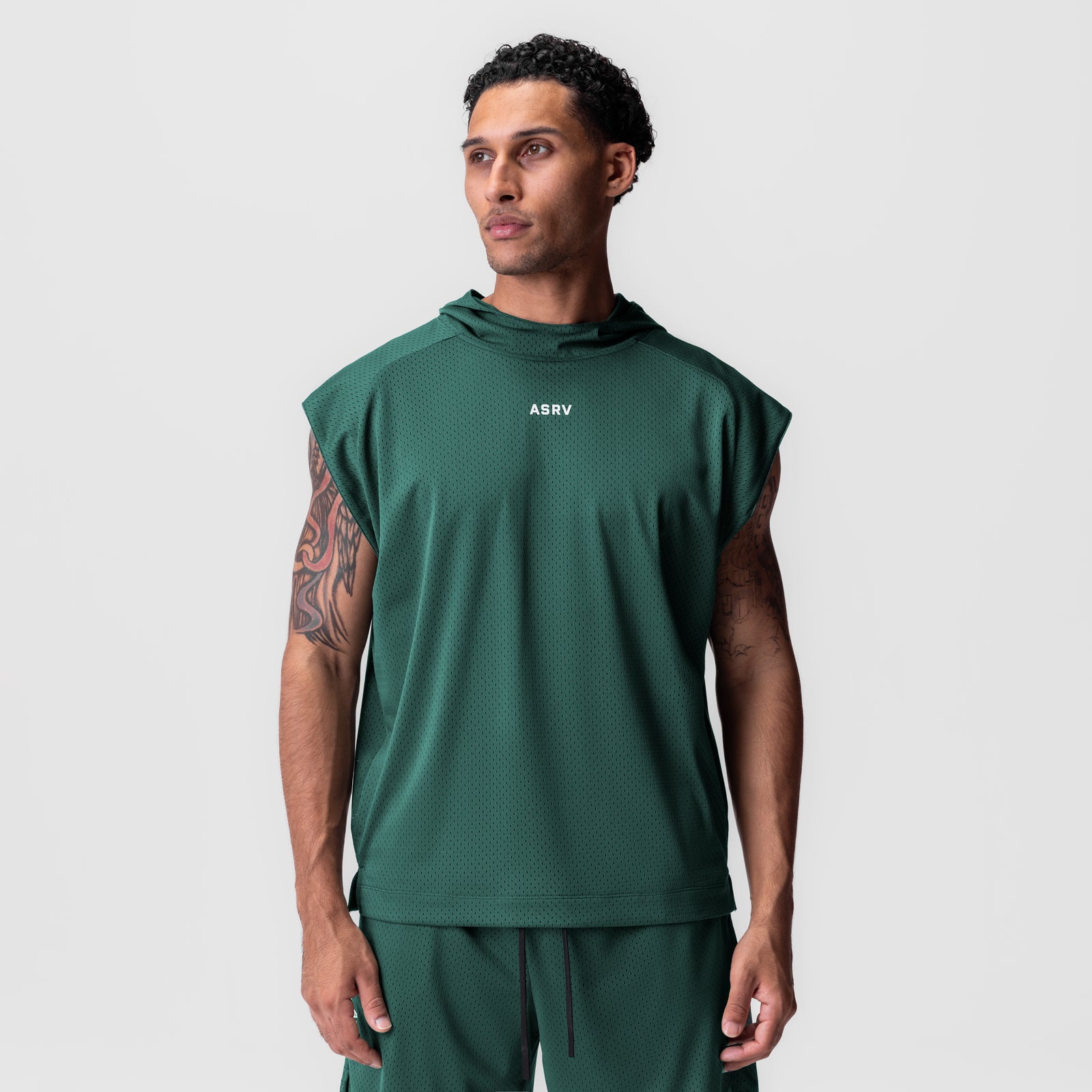 Reversible 2-in-1 Cutoff Hoodie for Men & Women - Forest Green Zip Up Jacket with Detachable Sleeves | Streetwear, Gym, Outdoor Activities