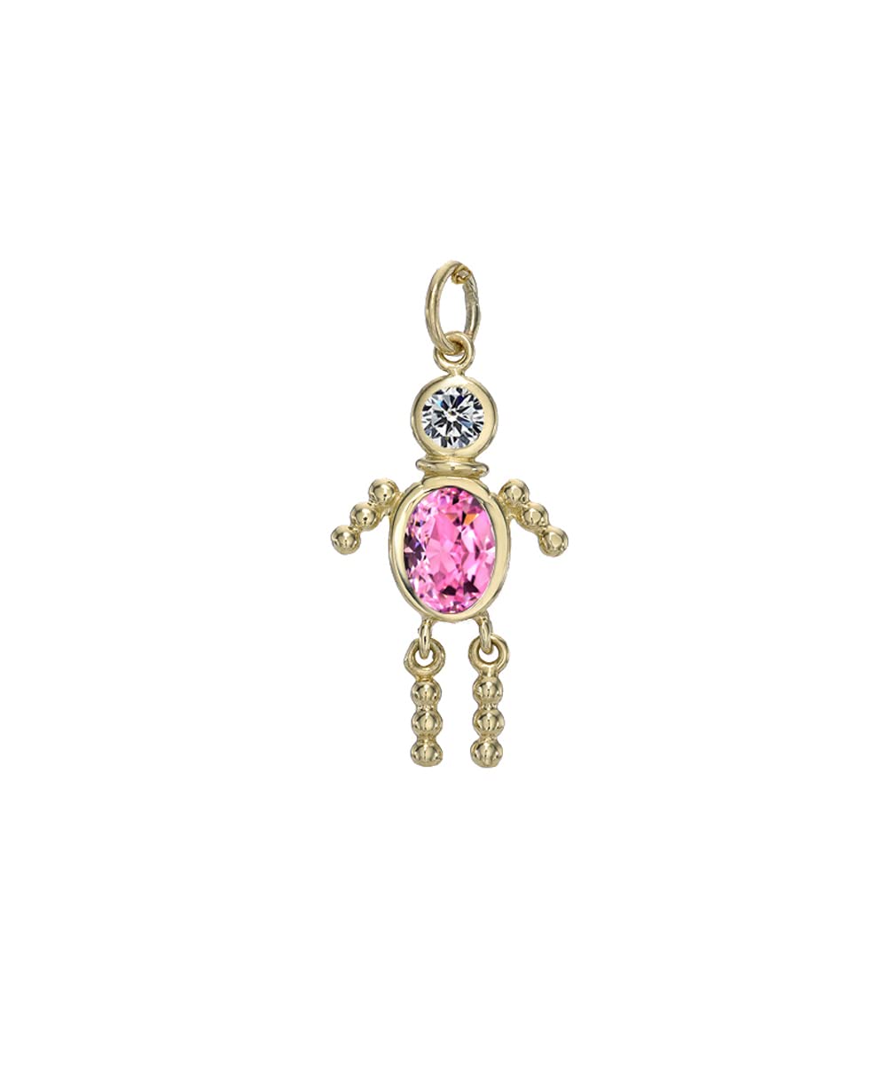14K Yellow Gold Birthstone Charm Pendant for Boys - Personalized Family Jewelry Gift for Birthdays, Anniversaries & Special Occasions
