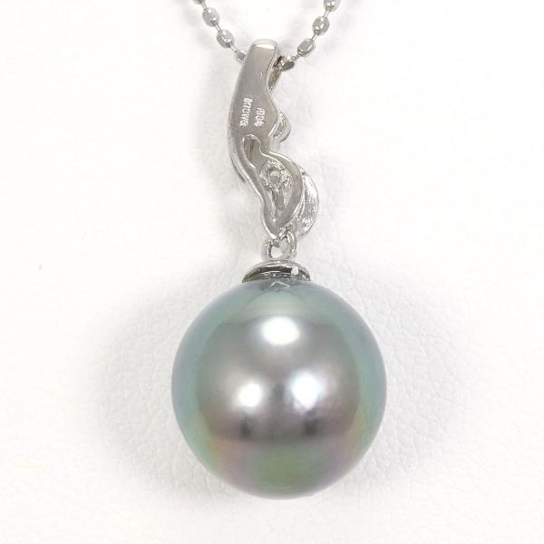 18K White Gold Pearl Diamond Necklace for Women - Elegant Bridal Jewelry, Wedding Gift & Anniversary Present - Perfect for Formal Events & Special Occasions