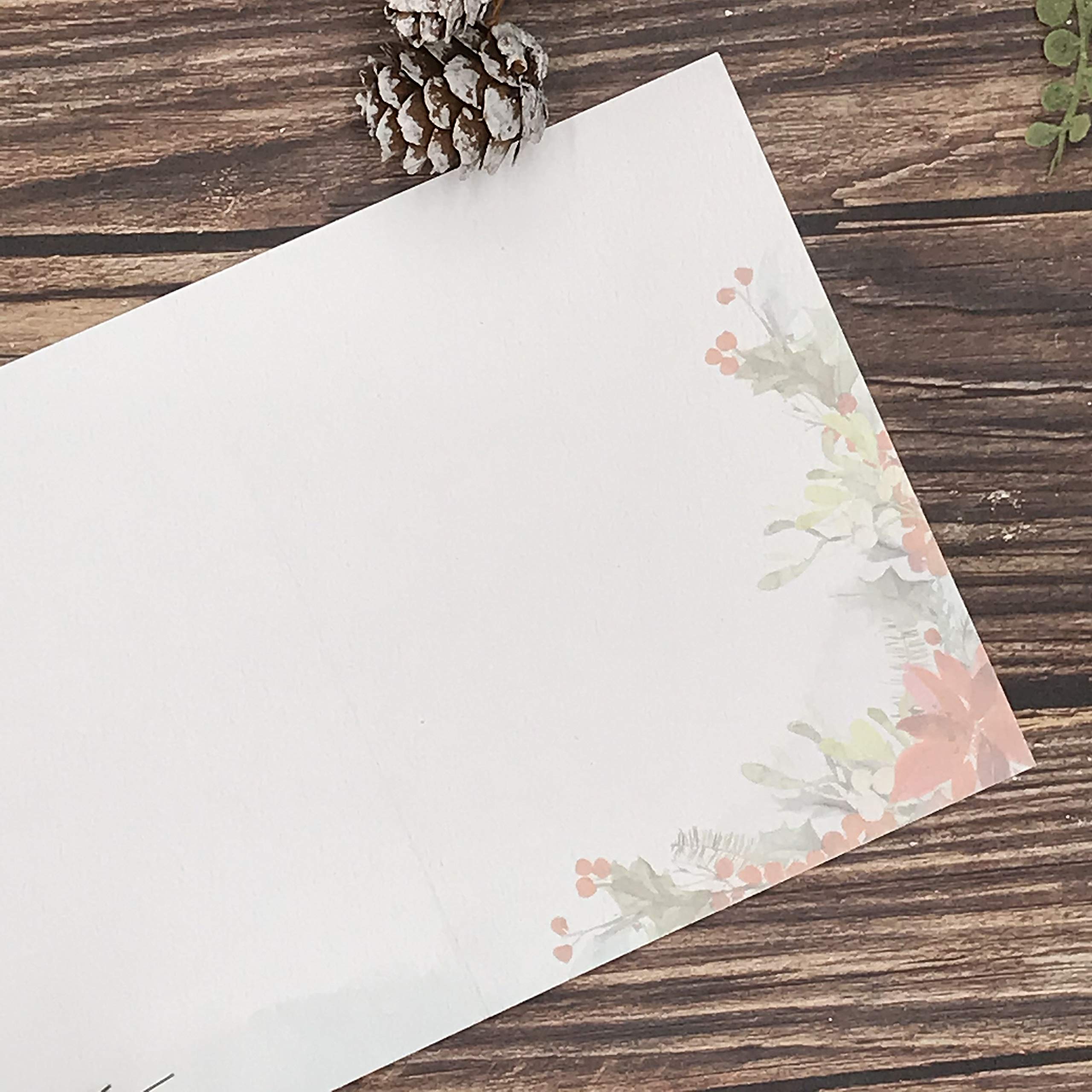 Premium Watercolor Winter Woodland Animal Note Card Set - Fox & Hare Holiday Christmas Cards - Luxury Gift for Friends, Family & Coworkers - Perfect for Holiday Greetings, Thank You Notes & Seasonal Wishes
