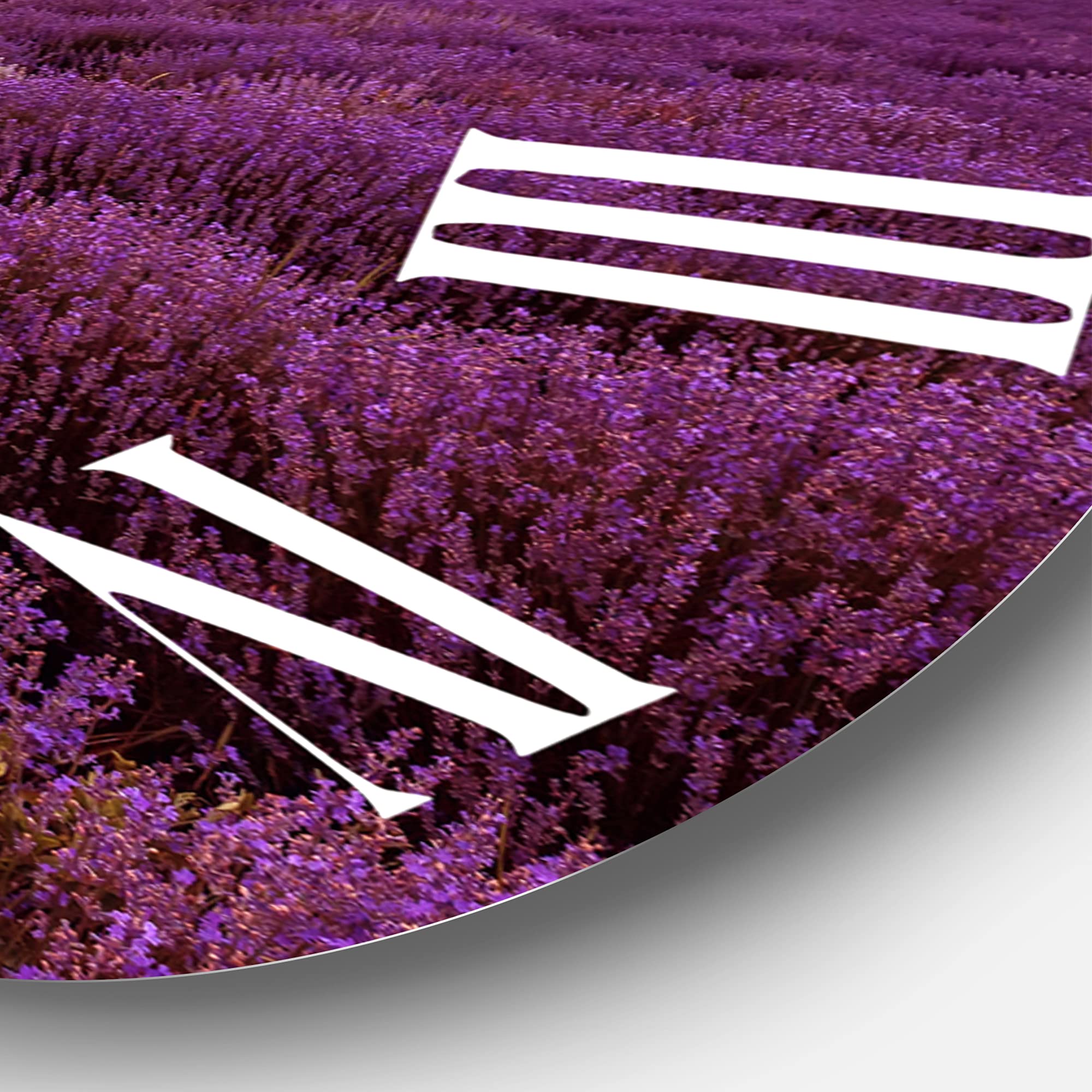 Farmhouse Wall Clock - Sunrise & Dramatic Clouds Over Lavender Field Landscape - Large Decorative Clock for Living Room, Kitchen, Bedroom - Nature-Inspired Home Décor