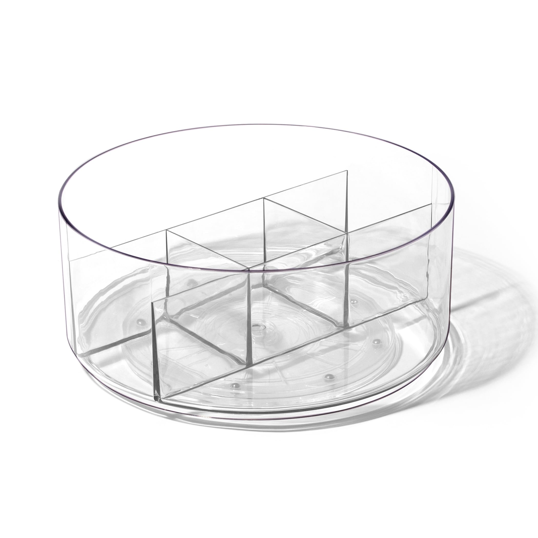 BINO 5-Compartment Clear Plastic Rotating Turntable Organizer | Spinning Storage Container for Kitchen, Bathroom & Pantry | Perfect for Condiments, Spices, Makeup & Toiletries Organization