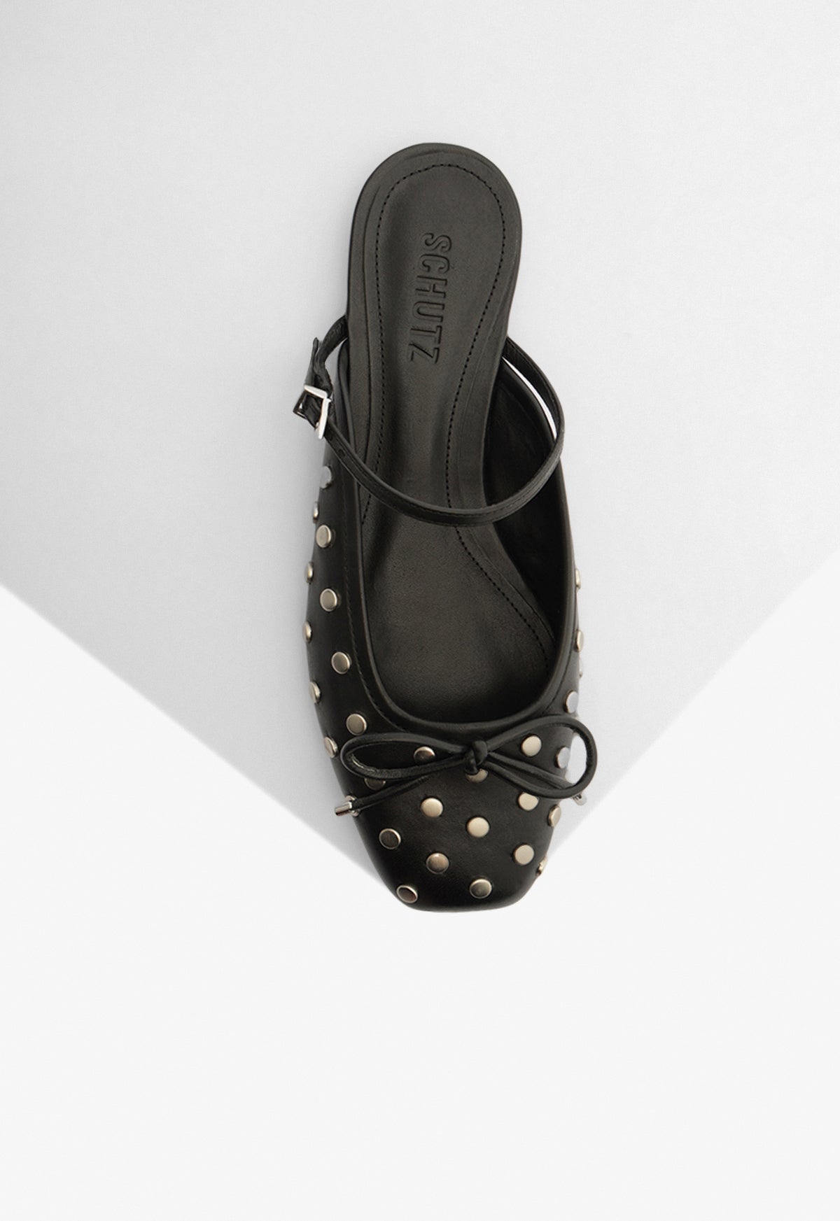 Arissa Black Leather Mule Flats for Women - Comfortable Slip-On Shoes for Casual Wear, Office & Walking