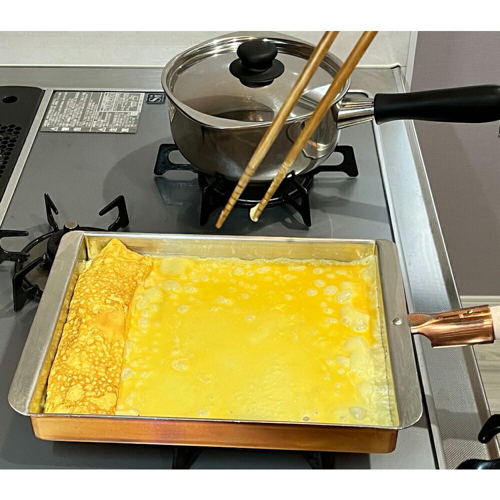 Premium Marushin Copper Tamagoyaki Pan - Authentic Kansai Style Japanese Omelette Frying Pan 8.3x10 Inches - Perfect for Making Fluffy Japanese Omelettes, Sushi Rice Rolls & Home Cooking