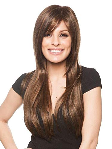 Amore Stevie Wig Bundle - 5 Piece Set with Dark Chocolate Synthetic Wig, Christy's Wigs Q&A Booklet, 2oz Travel Size Wig Shampoo, Wig Cap & Wide Tooth Comb | Perfect for Cosplay, Costume Parties & Everyday Wear