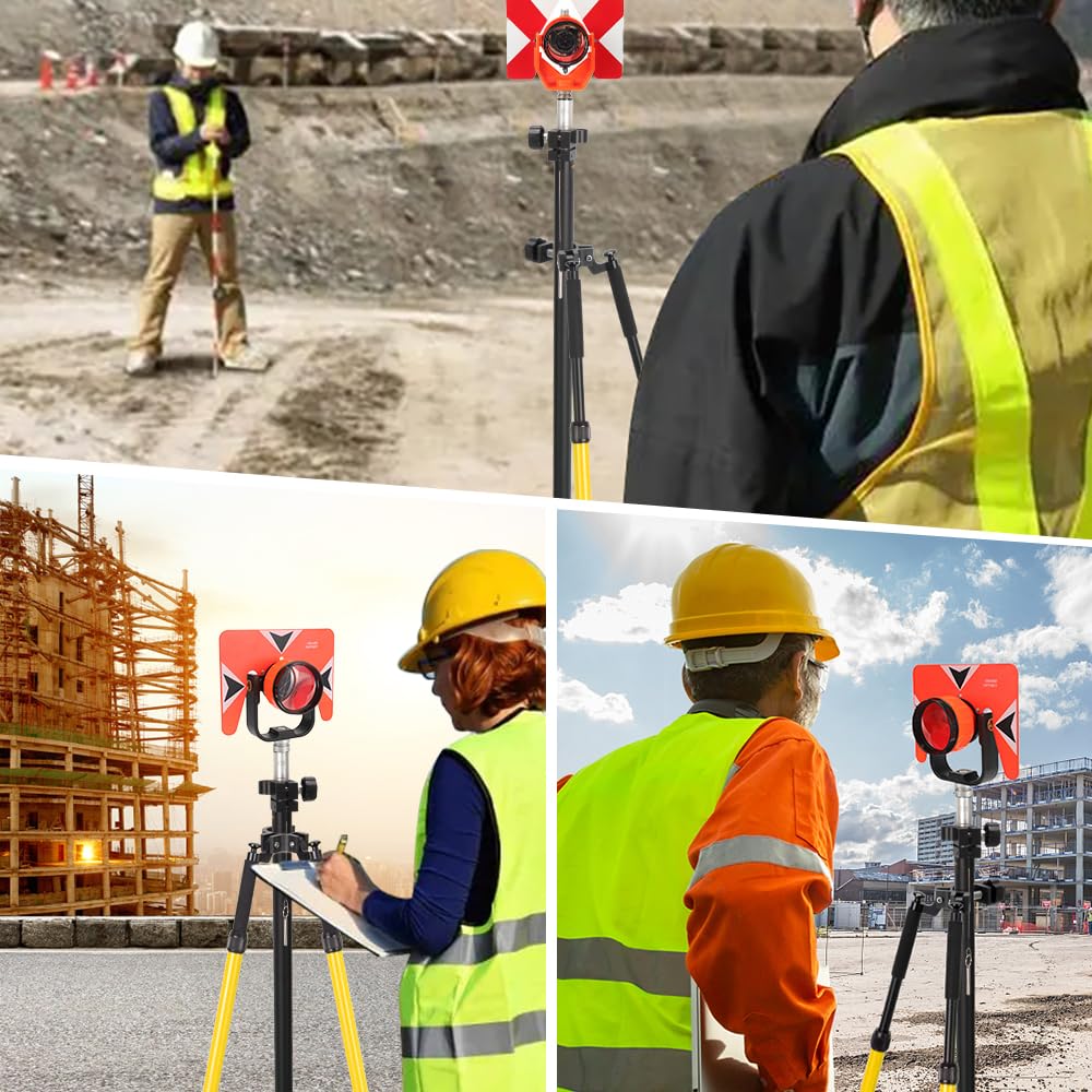 Aluminum Bipod Tripod for Surveying Prism & GPS Poles - Thumb Release Bipod with Quick Adjust Legs | Perfect for Land Surveying, GNSS Stations & Outdoor Measurement Work
