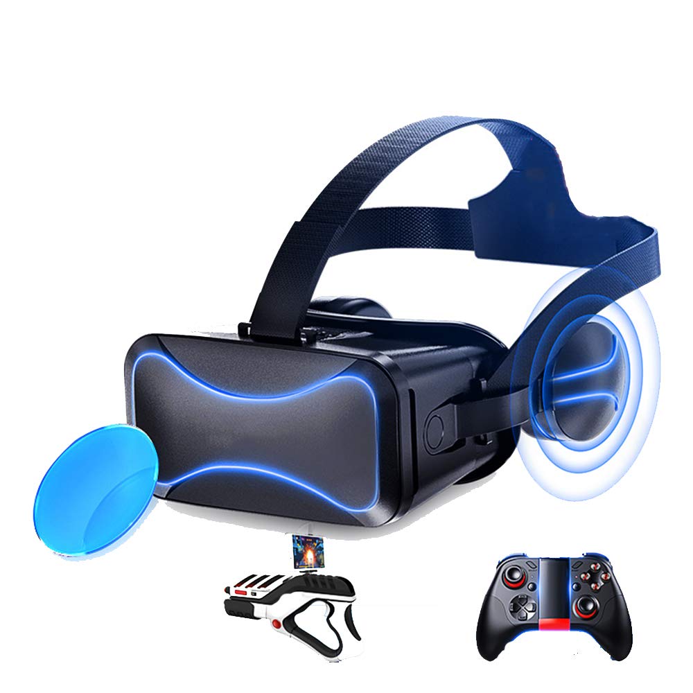 YANJINGYJ VR Headset for iPhone & Android - 3D Virtual Reality Glasses with Head Mount, Compatible with 4.5-6.0 Inch Smartphones for Movies & Gaming | Immersive Home Entertainment & VR Experience | Black (6-Pack)