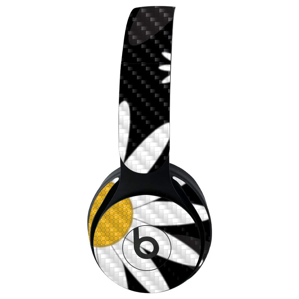MightySkins Carbon Fiber Skin for Beats Solo Pro Wireless Headphones - Daisies Design | Protective & Durable Textured Vinyl Wrap | Easy to Apply & Remove | Made in USA | Perfect for Gym, Travel & Daily Use