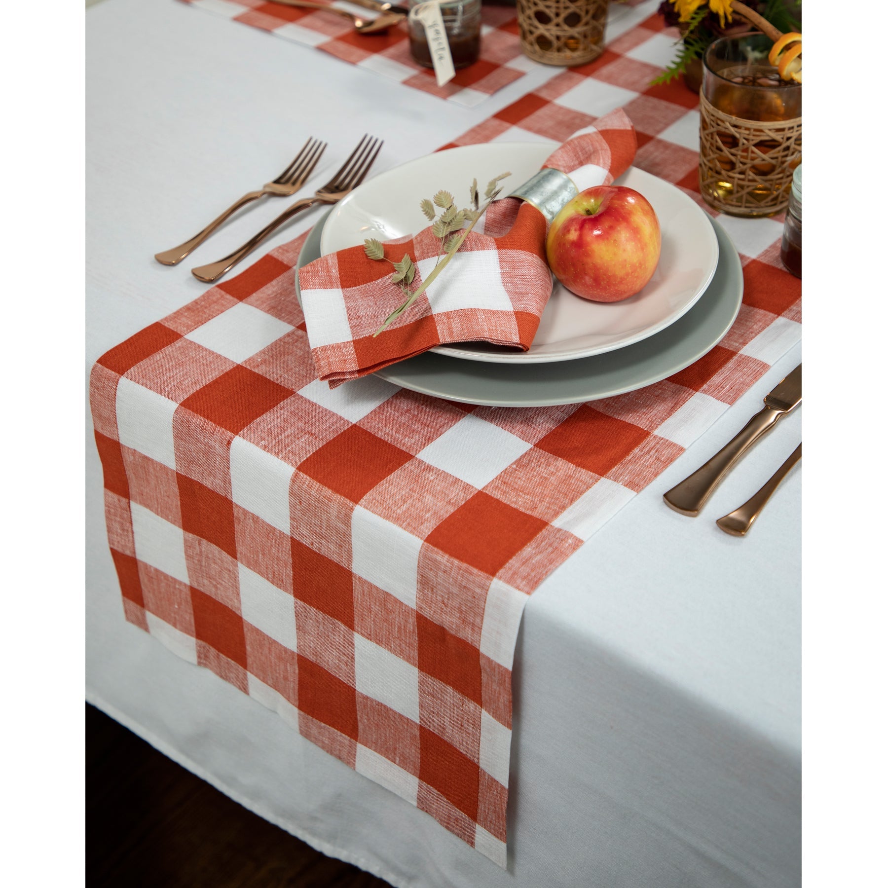 Buffalo Check Plaid Table Runner - Christmas Holiday Farmhouse Dining Decor for Kitchen, Dining Room, and Party Decorations