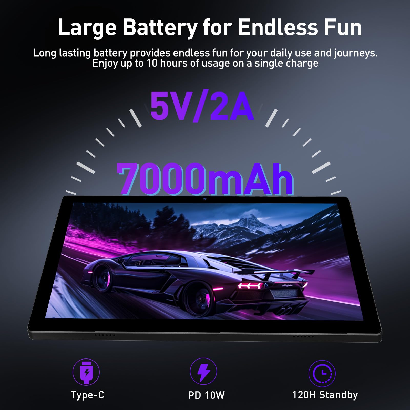 **10.1 Inch Android 14 Tablet - 128GB Storage, 8GB RAM, Octa-Core Processor, 5G WiFi, 7000mAh Battery - 13MP+8MP Camera, BT 5.0, GPS, GMS Certified - Includes Keyboard, Mouse & Case - Perfect for Work, Study & Entertainment**