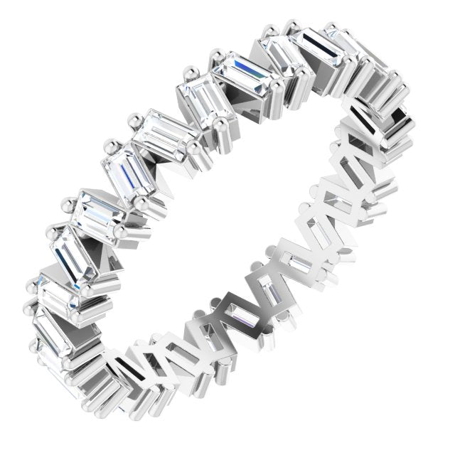 1.30 Carat Straight Baguette Diamond Eternity Band - Stackable Wedding Ring for Women - Perfect for Bridal Stack, Anniversary Gifts & Everyday Luxury Jewelry