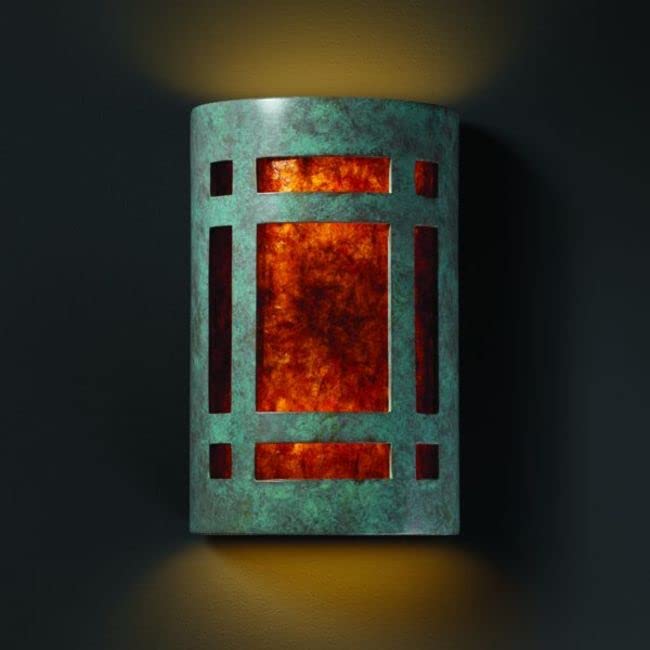 Justice Design Group Ambiance Collection 2-Light Wall Sconce - Bisque Finish | Modern Wall Lighting Fixture for Bedroom, Living Room & Hallway Decor