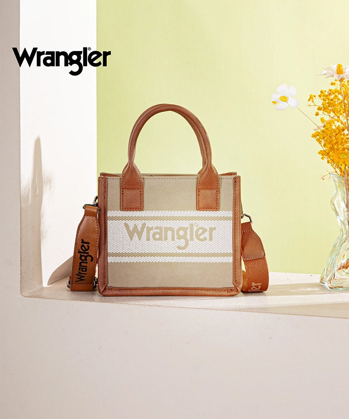 Wrangler Embroidered Canvas Crossbody Bag for Women - Stylish Western Purse with Adjustable Strap, Perfect for Travel, Shopping & Everyday Use